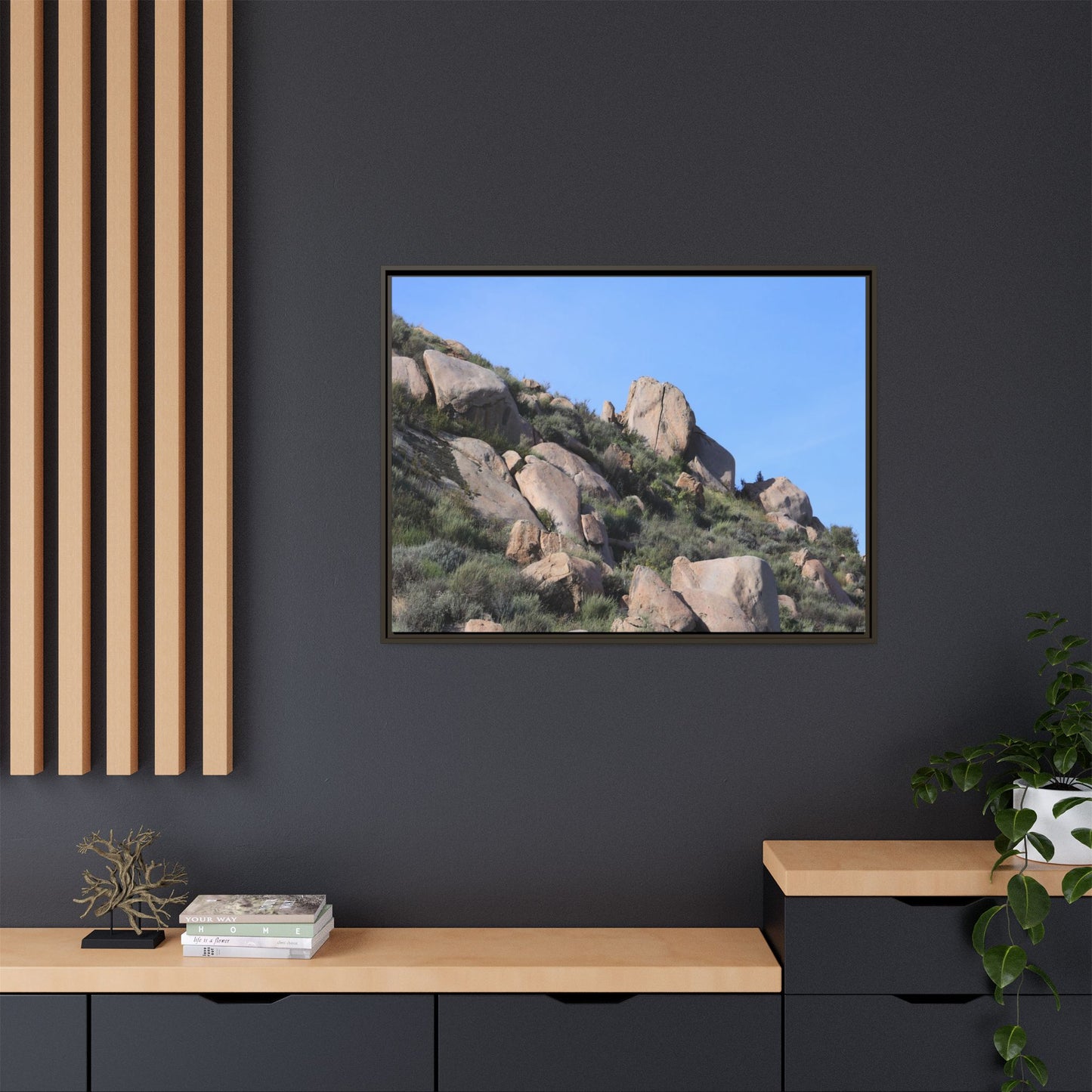 Ancient Boulders in Arid Landscape - Unique Stretched Canvas Wall Art - Art By Earth