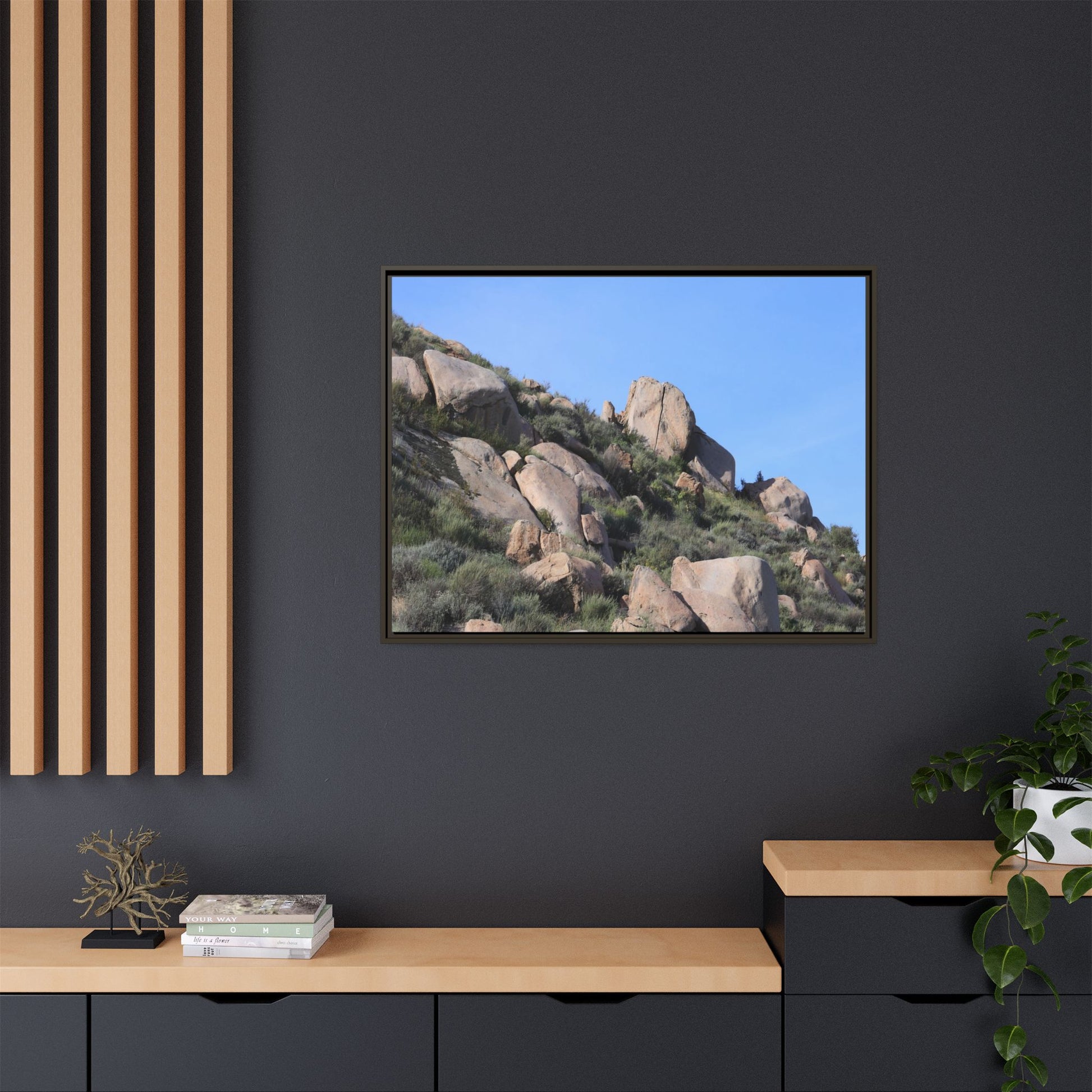 Ancient Boulders in Arid Landscape - Unique Stretched Canvas Wall Art - Art By Earth