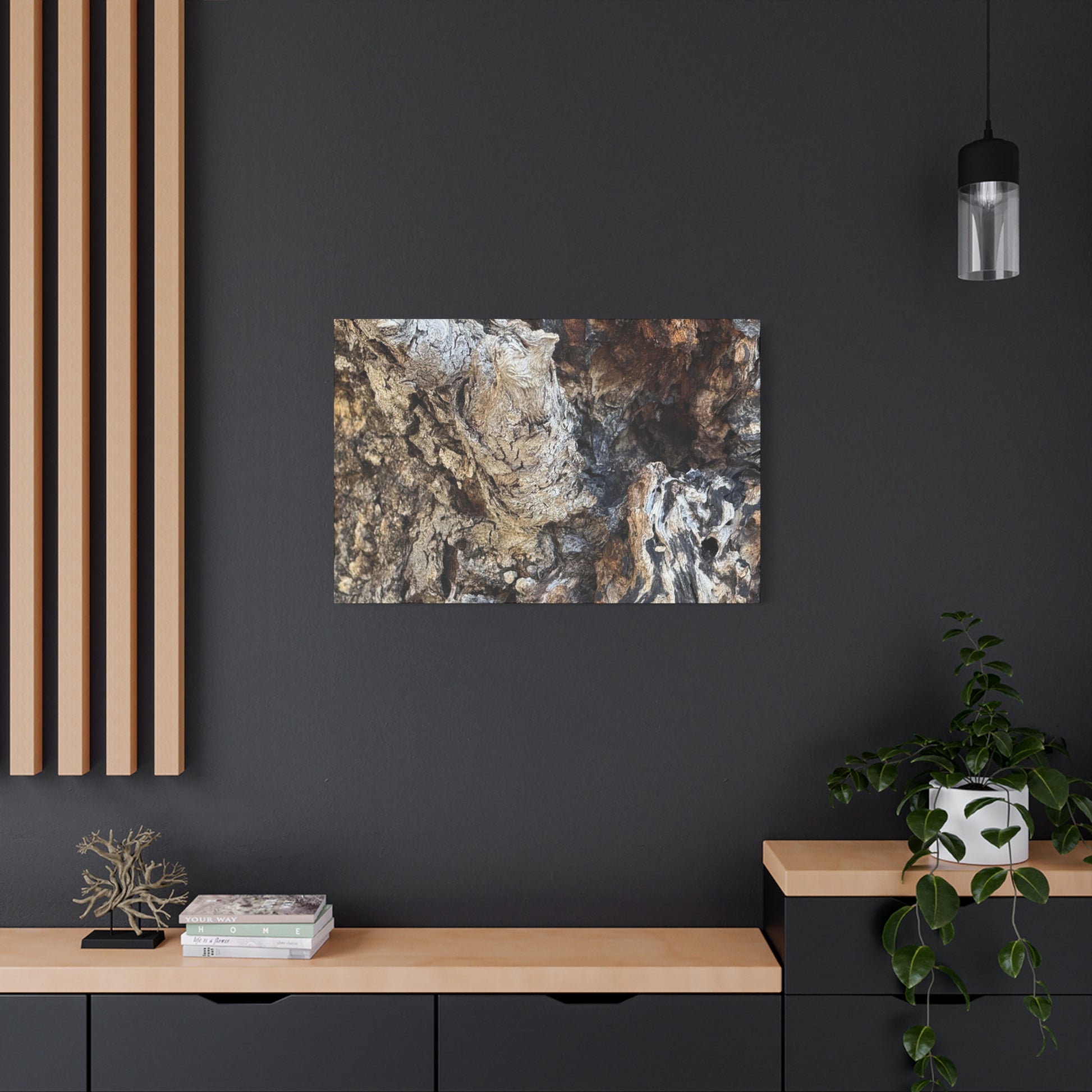 Weathered Bark Texture - Unique Frameless Canvas Wall Art - Art By Earth