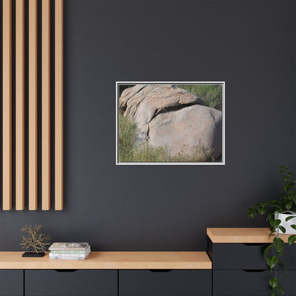 Stone Head Emerging from Earth - Unique Stretched Canvas Wall Art - Art By Earth