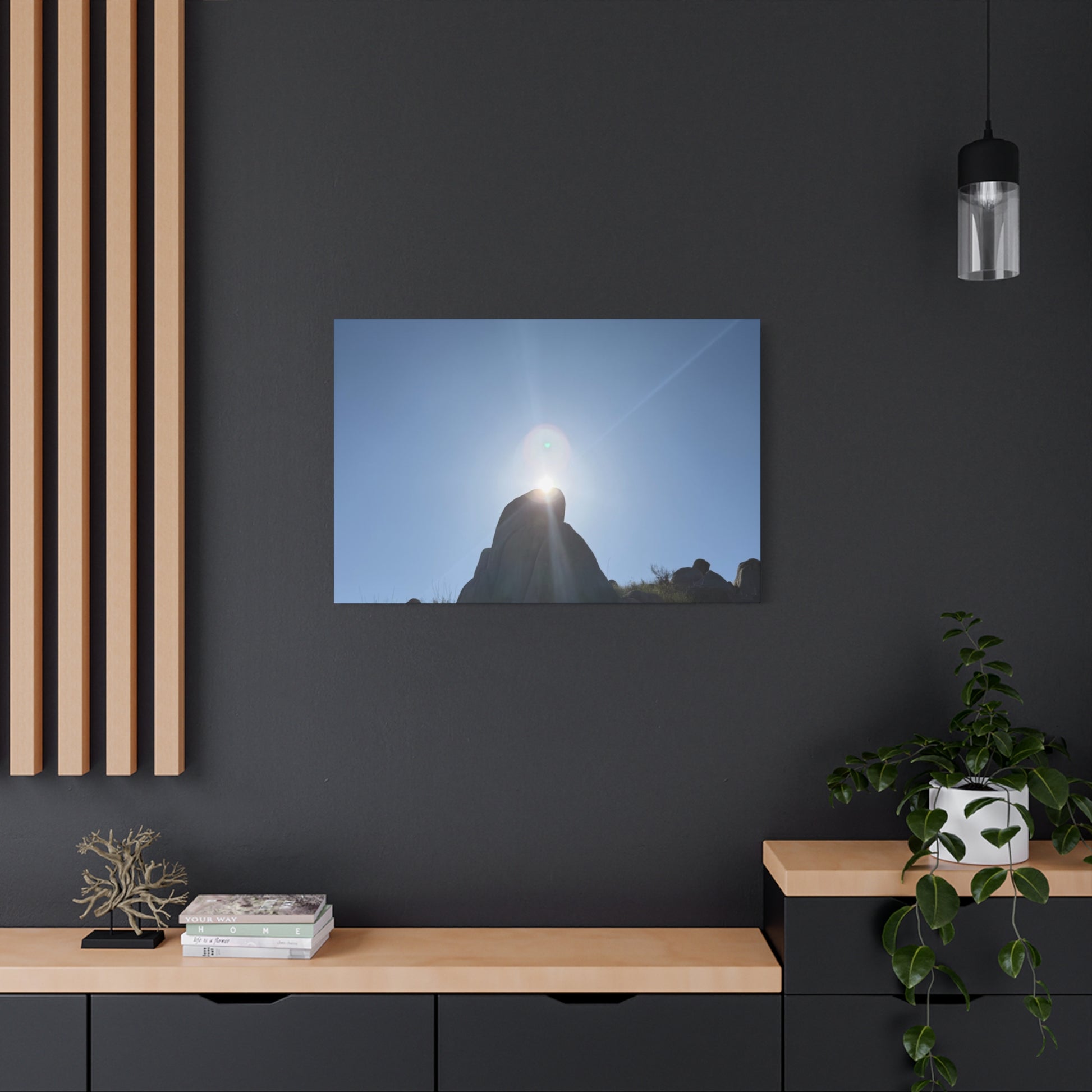 Sunburst Over Stone - Unique Frameless Canvas Wall Art - Art By Earth