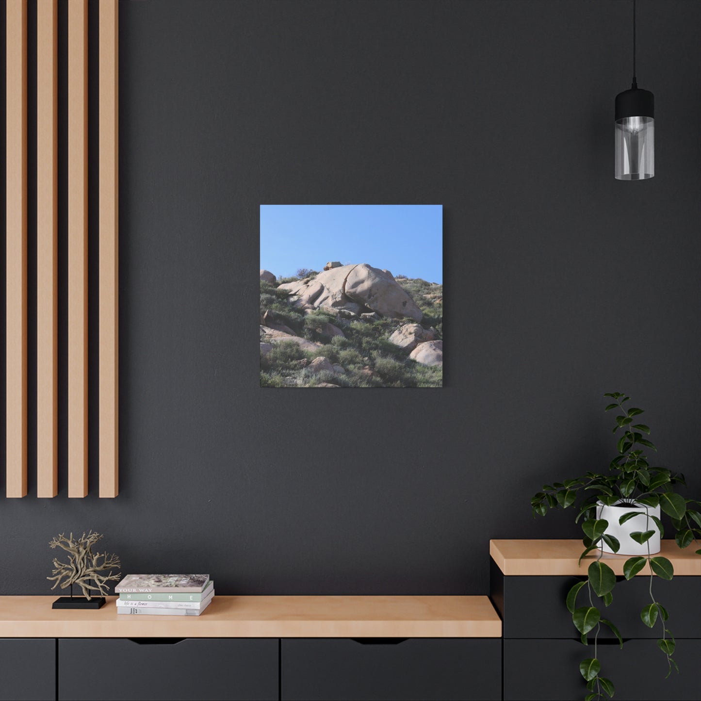 Ancient Rocks in Desert Landscape - Unique Frameless Canvas Wall Art - Art By Earth