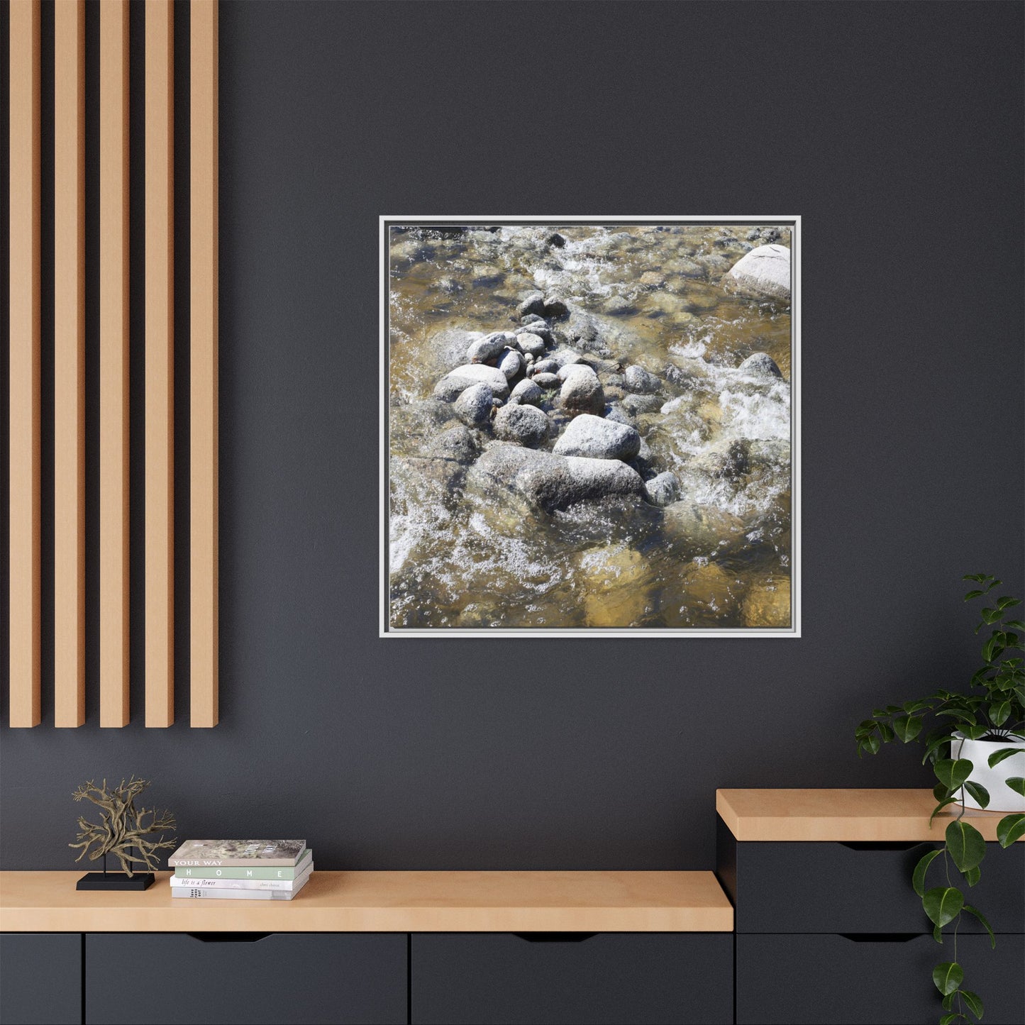 Mountain Stream Flow - Unique Stretched Canvas Wall Art - Art By Earth