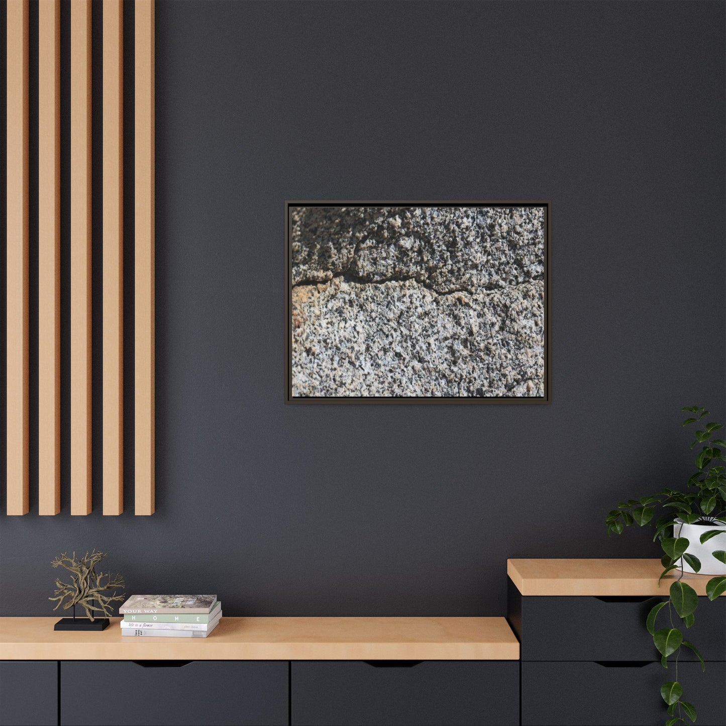 Weathered Stone Surface - Unique Stretched Canvas Wall Art