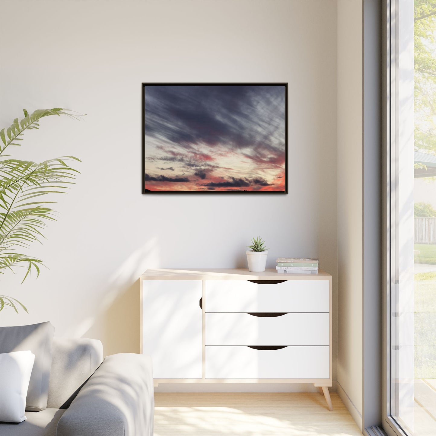 Fiery Sky at Dusk - Unique Stretched Canvas Wall Art - Art By Earth