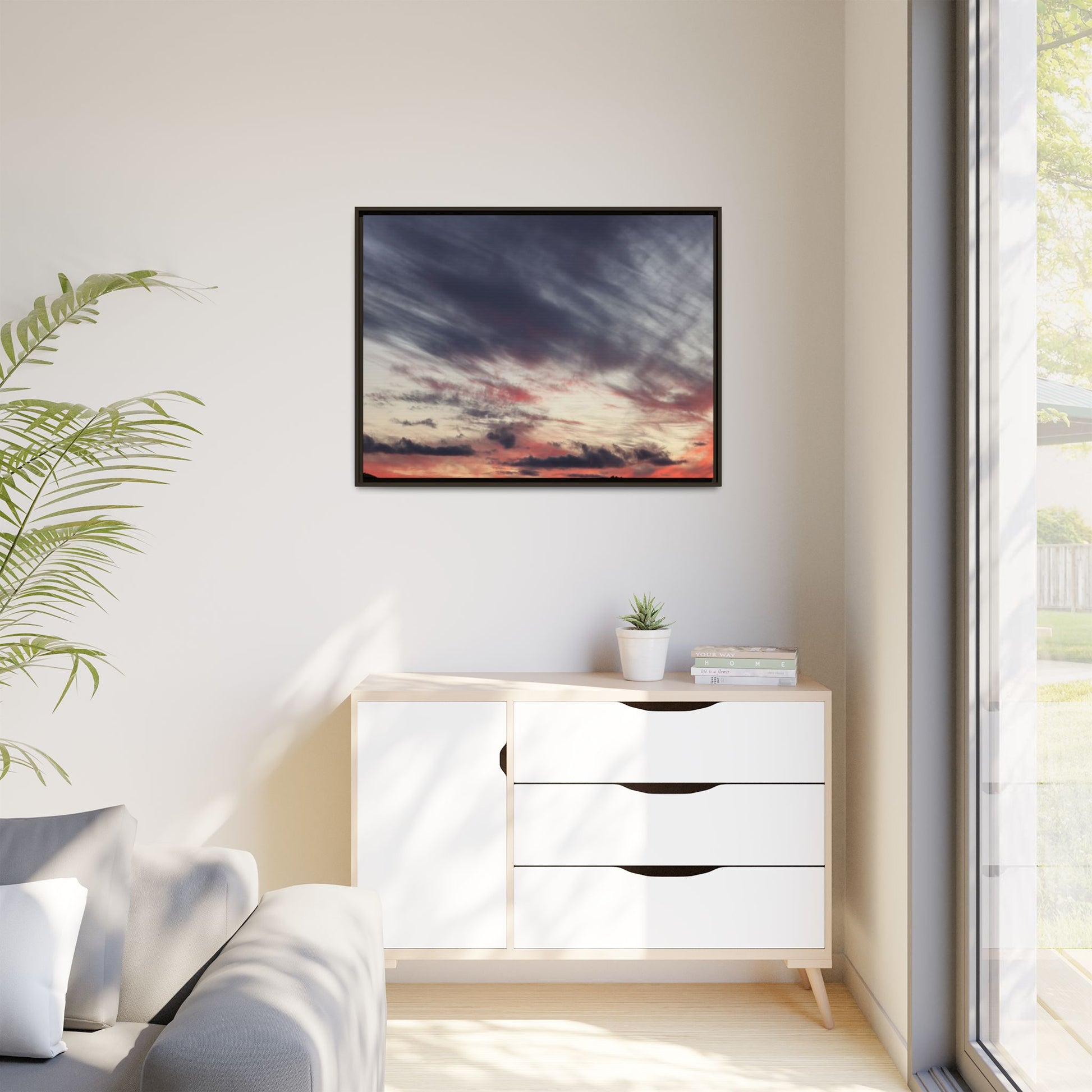 Fiery Sky at Dusk - Unique Stretched Canvas Wall Art - Art By Earth