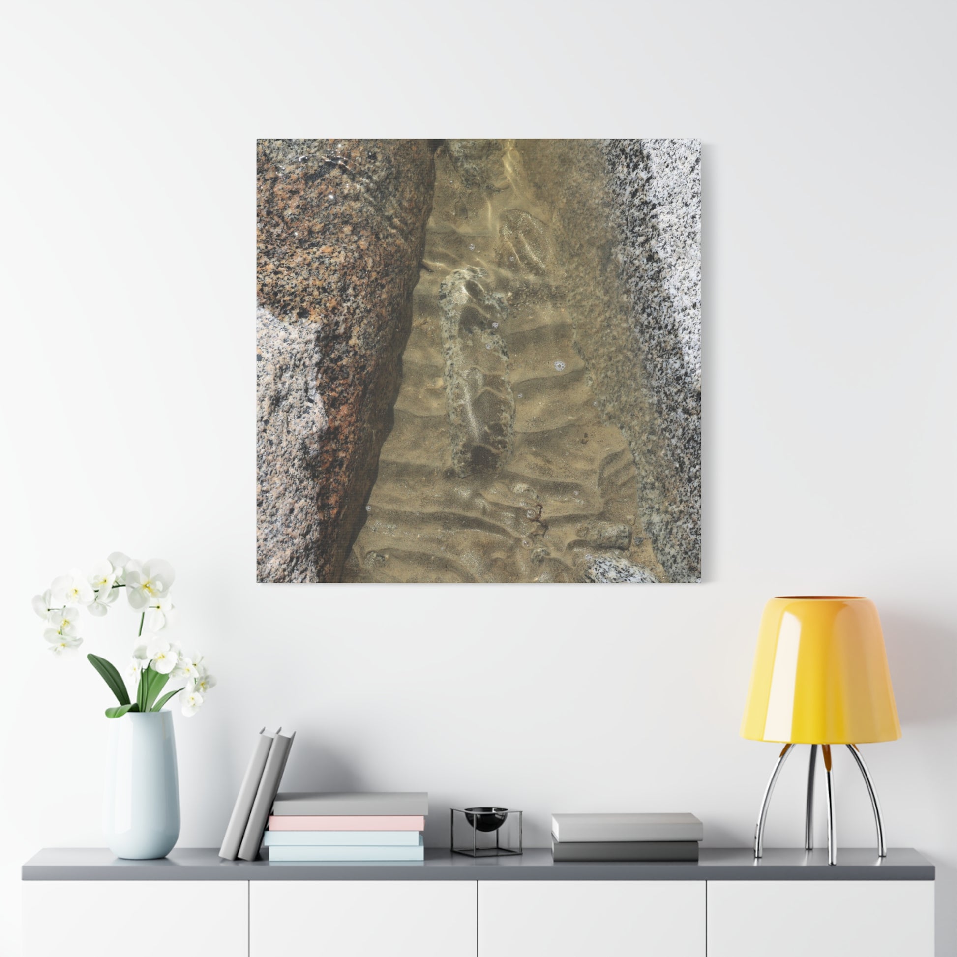 Weathered Concrete Gap - Unique Frameless Canvas Wall Art - Art By Earth