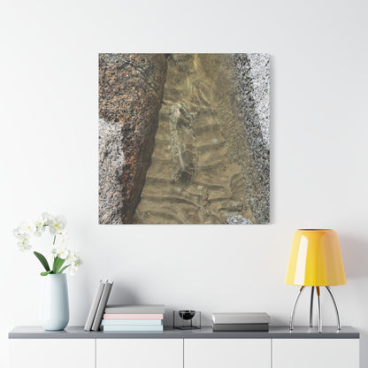 Weathered Concrete Gap - Unique Frameless Canvas Wall Art - Art By Earth