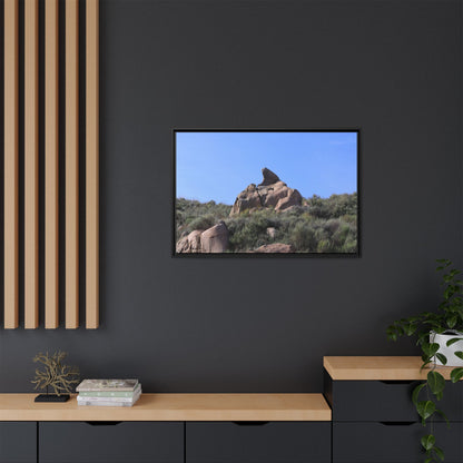 Sagebrush Landscape with Boulder Outcrop - Unique Stretched Canvas Wall Art - Art By Earth