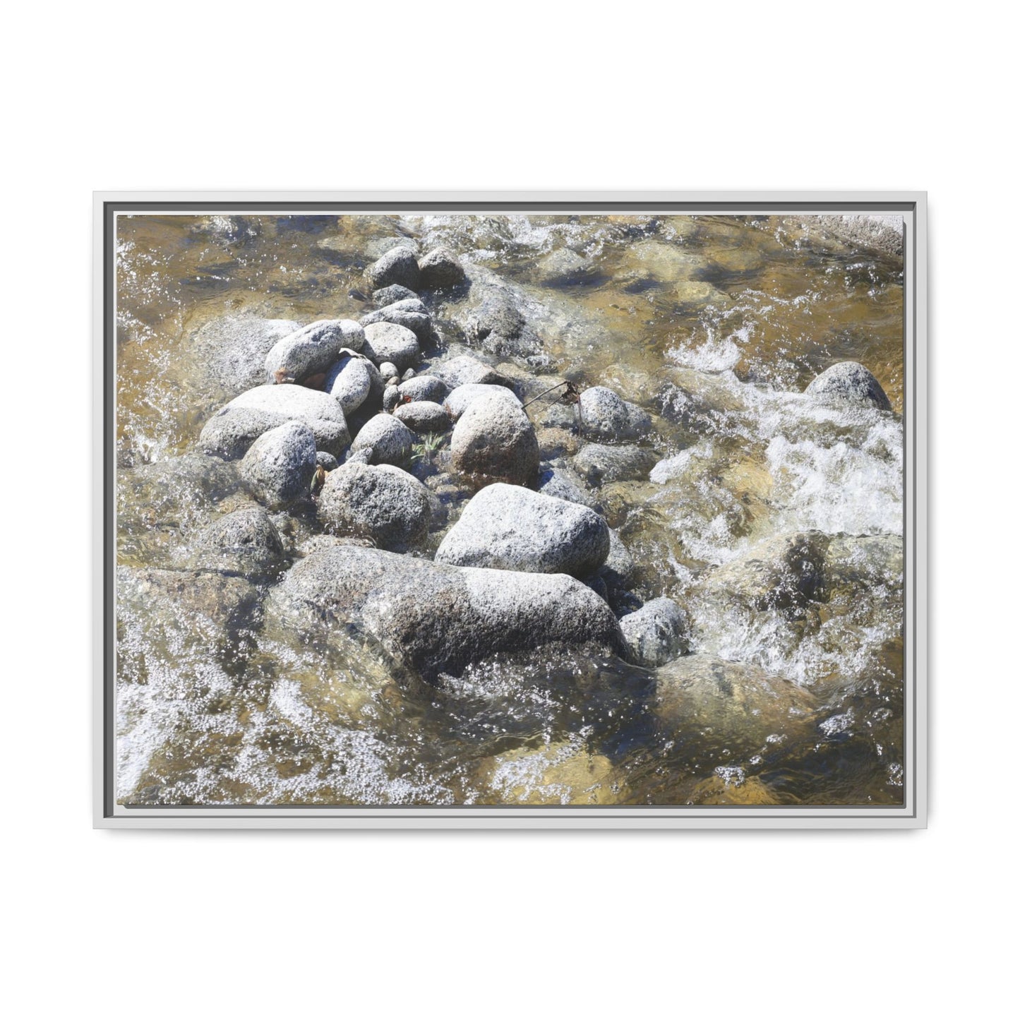 Mountain Stream Flow - Unique Stretched Canvas Wall Art - Art By Earth