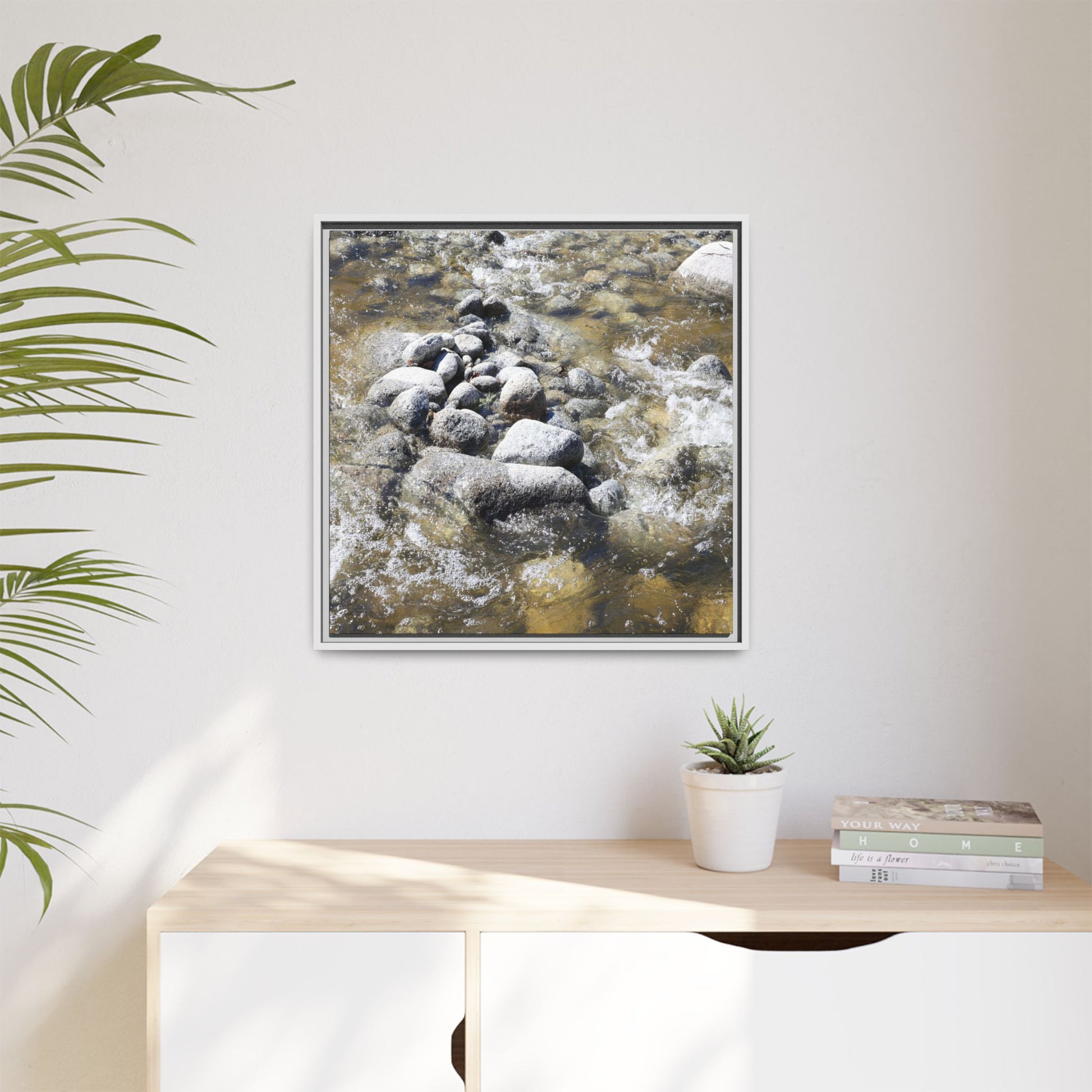 Mountain Stream Flow - Unique Stretched Canvas Wall Art - Art By Earth