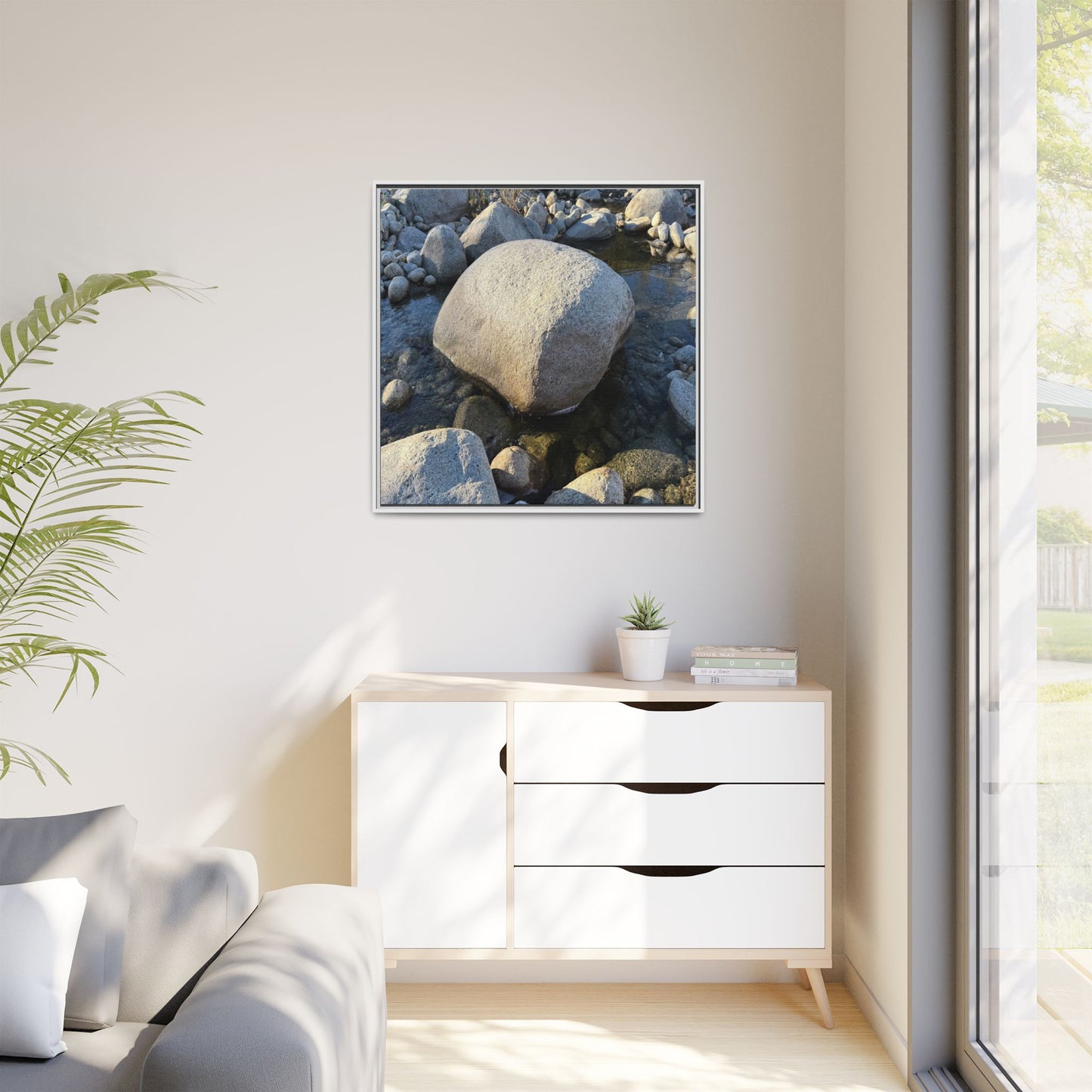 Rocky Riverbed - Unique Stretched Canvas Wall Art - Art By Earth