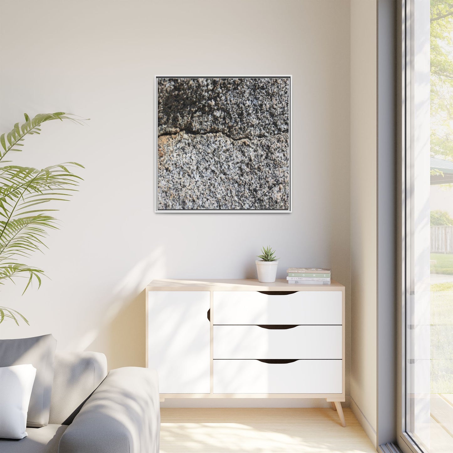 Weathered Stone Surface - Unique Stretched Canvas Wall Art