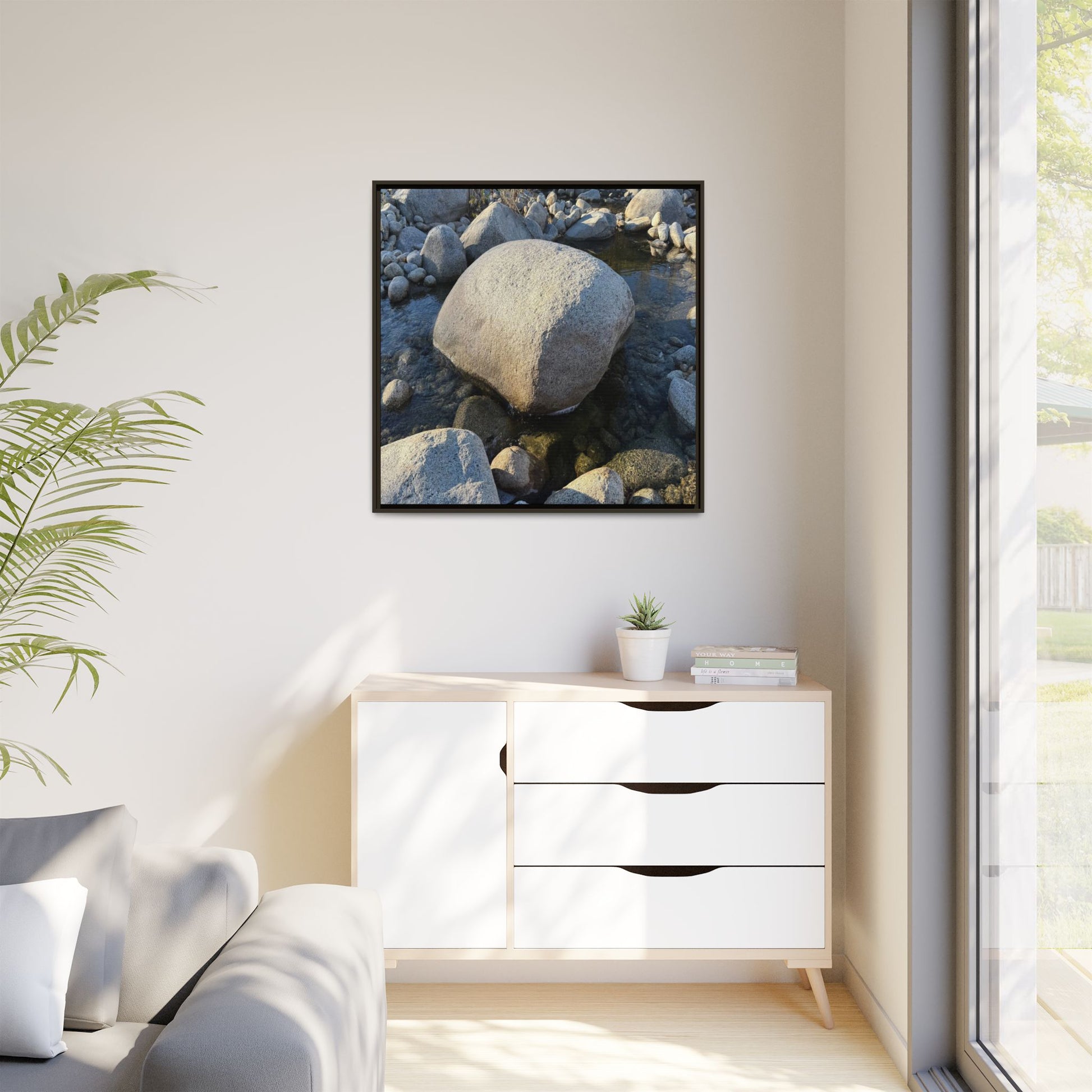 Rocky Riverbed - Unique Stretched Canvas Wall Art - Art By Earth