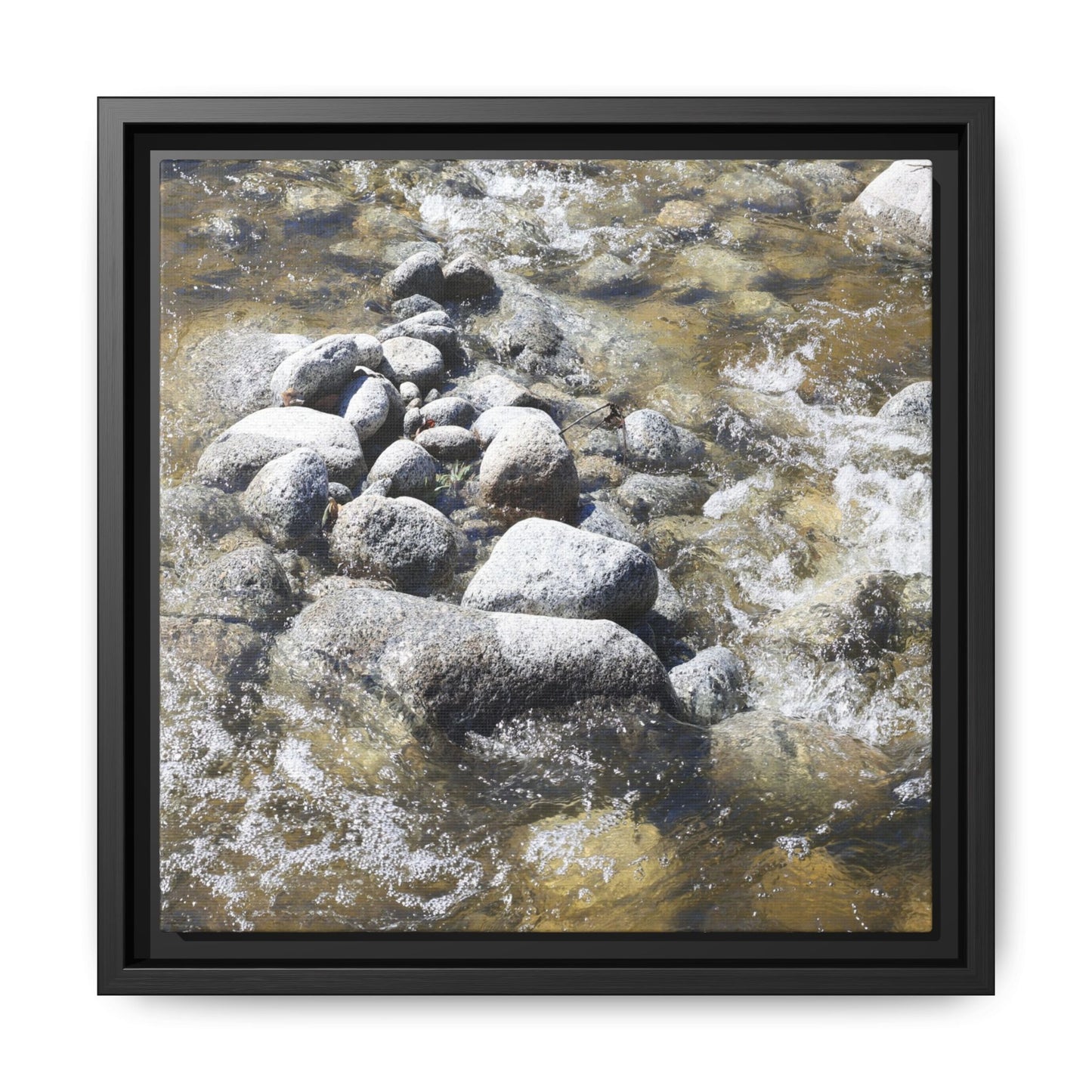 Mountain Stream Flow - Unique Stretched Canvas Wall Art - Art By Earth