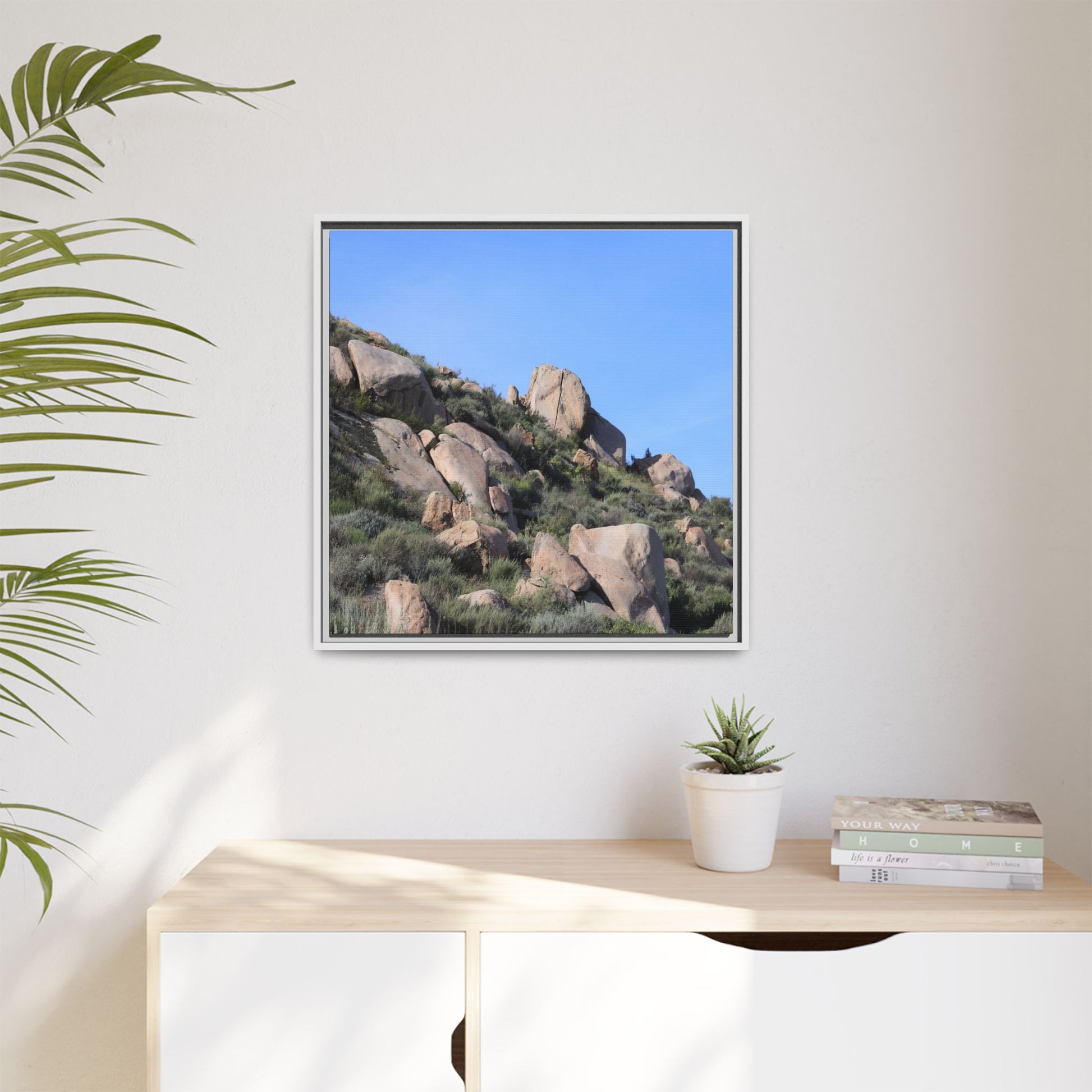 Ancient Boulders in Arid Landscape - Unique Stretched Canvas Wall Art - Art By Earth