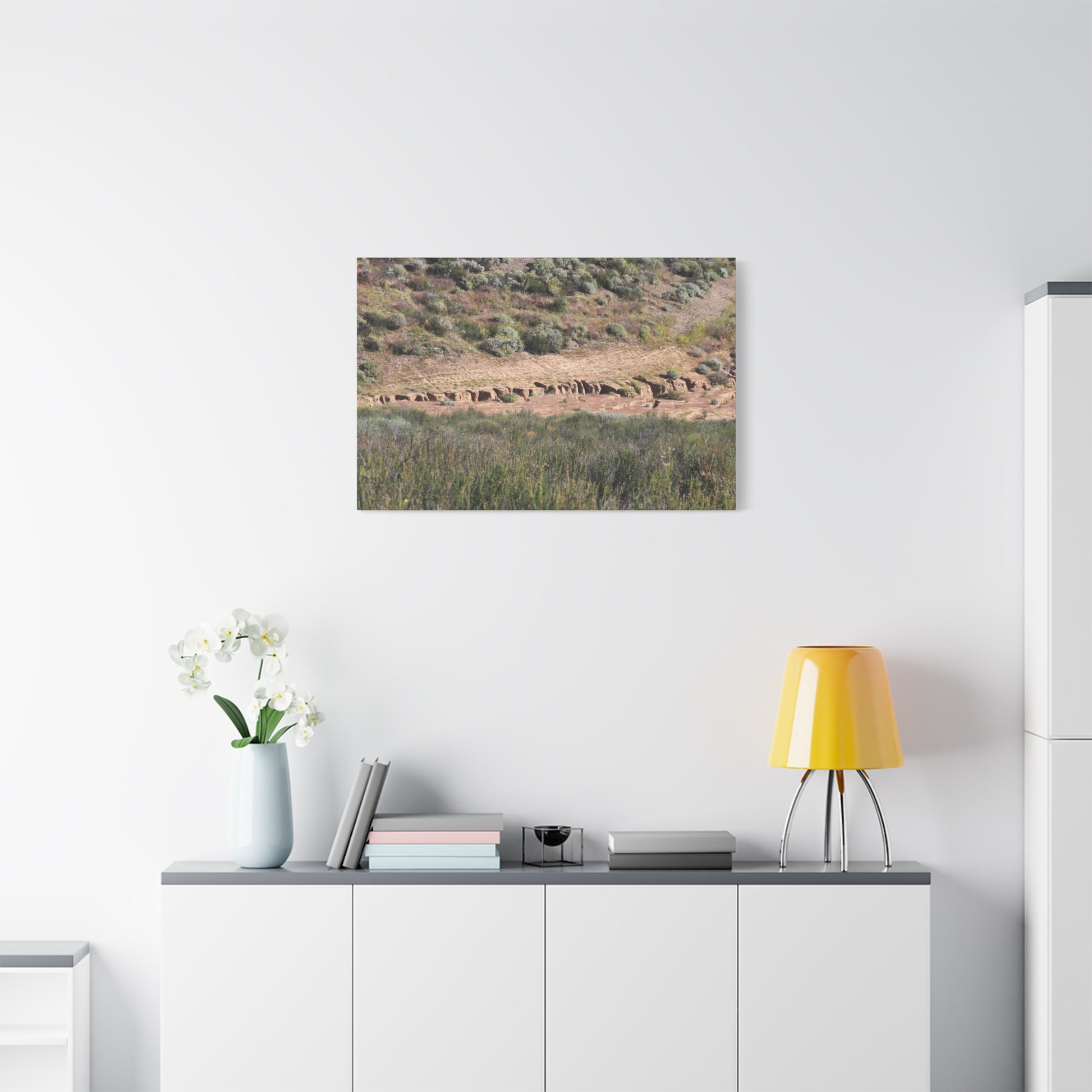 Ancient Dwellings in the Desert Valley - Unique Frameless Canvas Wall Art - Art By Earth