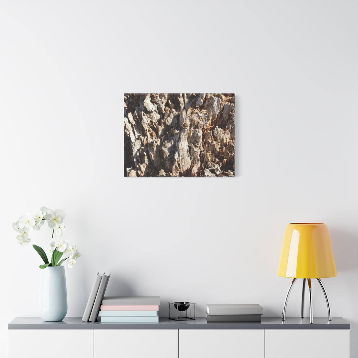 Decaying Bark Symphony - Unique Frameless Canvas Wall Art