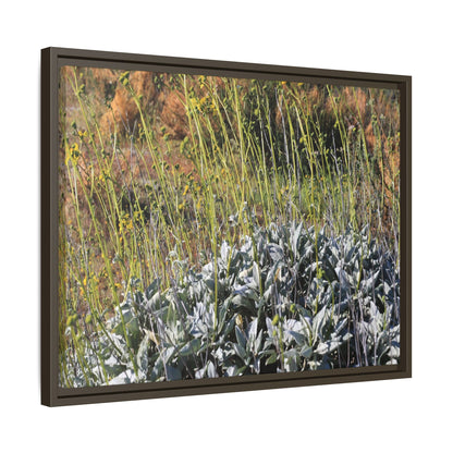 Arid Landscape with Yellow Flowers - Unique Stretched Canvas Wall Art - Art By Earth