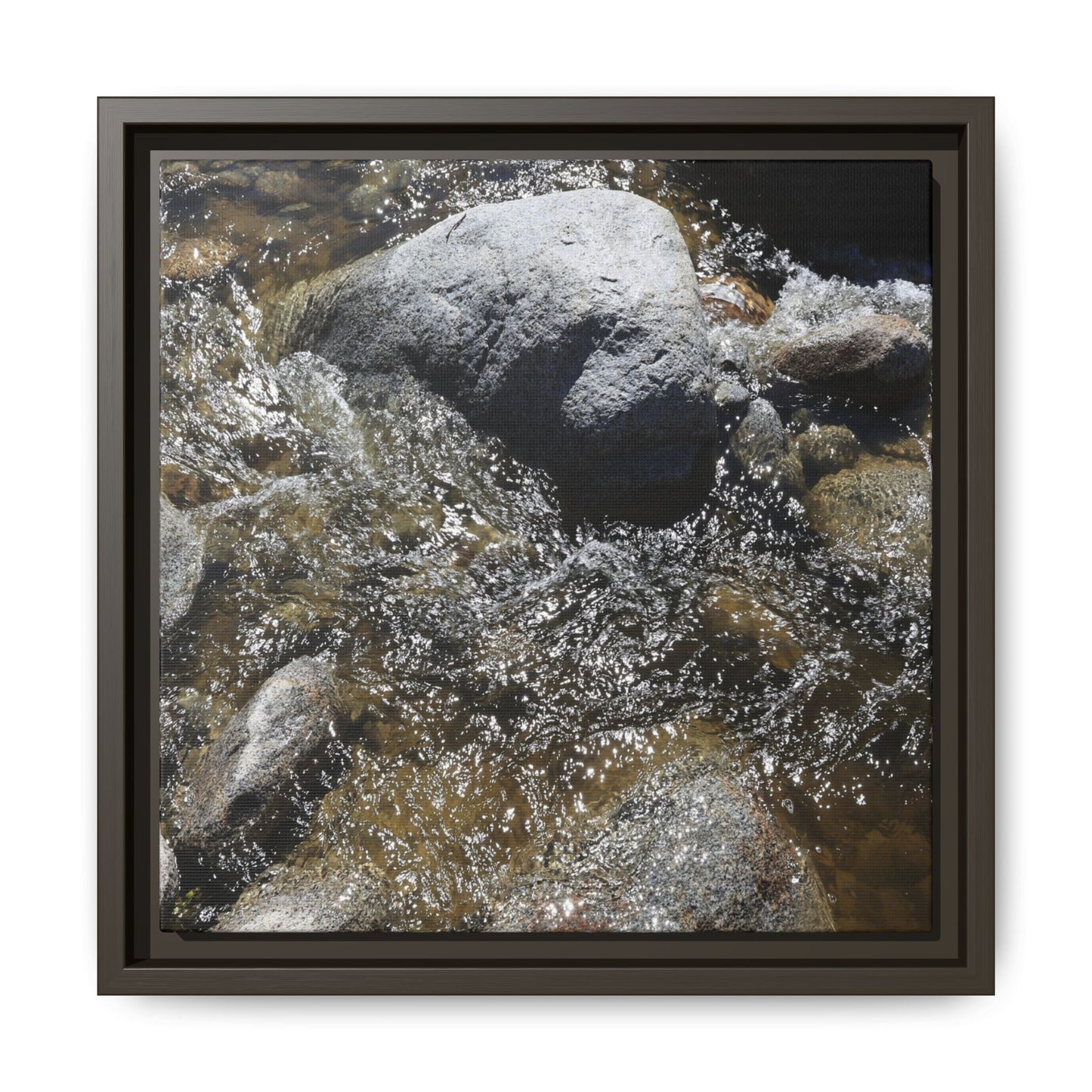 Water's Dance Over Stone - Unique Stretched Canvas Wall Art - Art By Earth