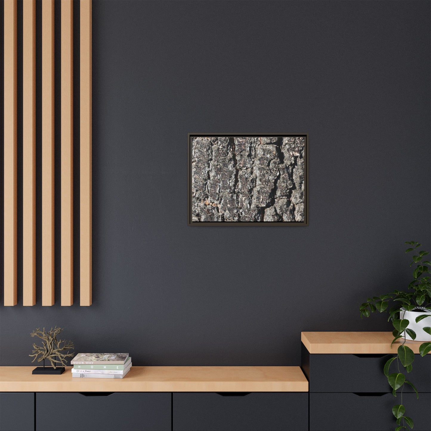 Bark Study in Gray - Unique Stretched Canvas Wall Art - Art By Earth