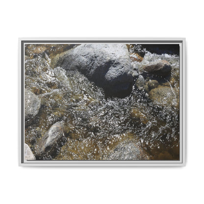 Water's Dance Over Stone - Unique Stretched Canvas Wall Art - Art By Earth