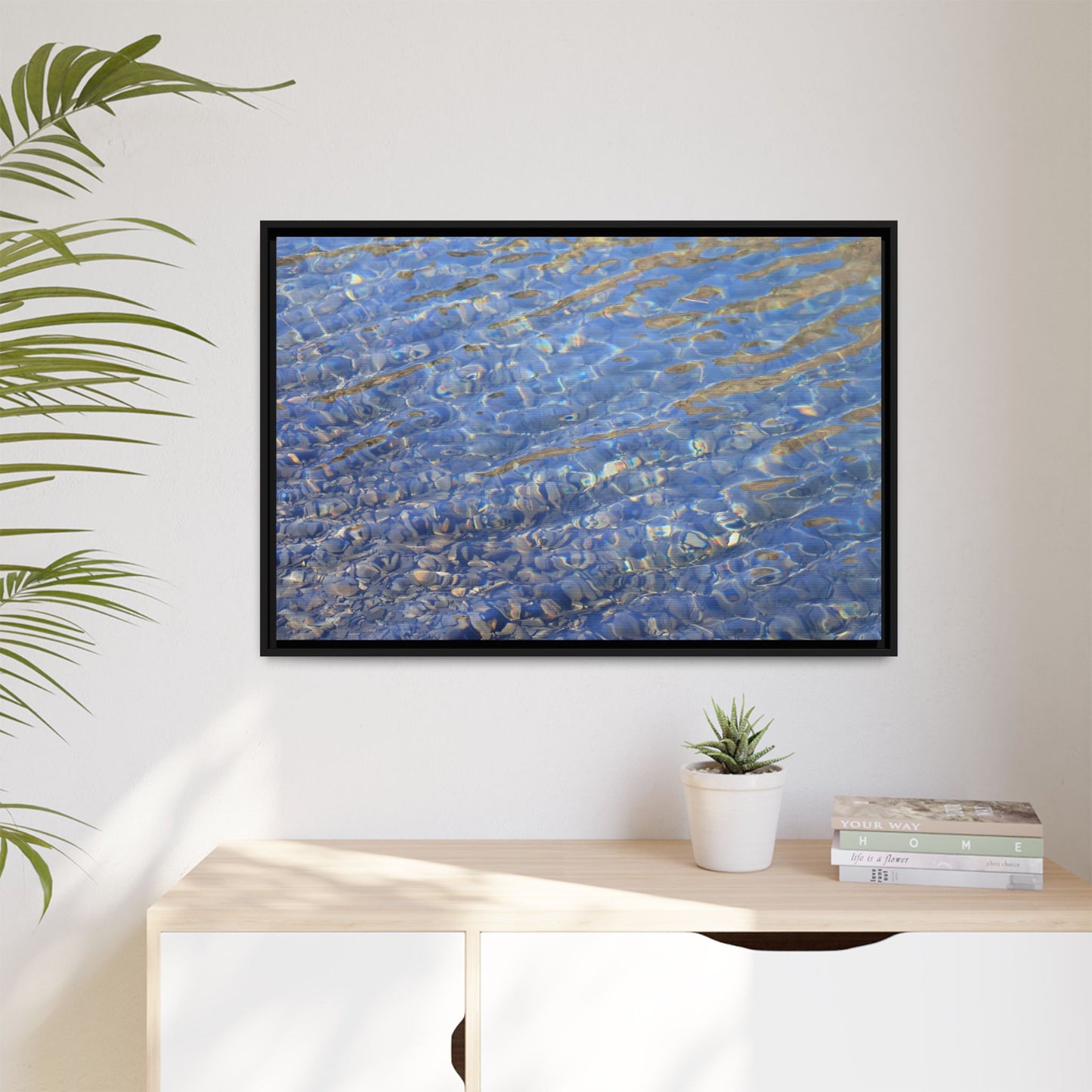 Aqua Fragments - Unique Stretched Canvas Wall Art