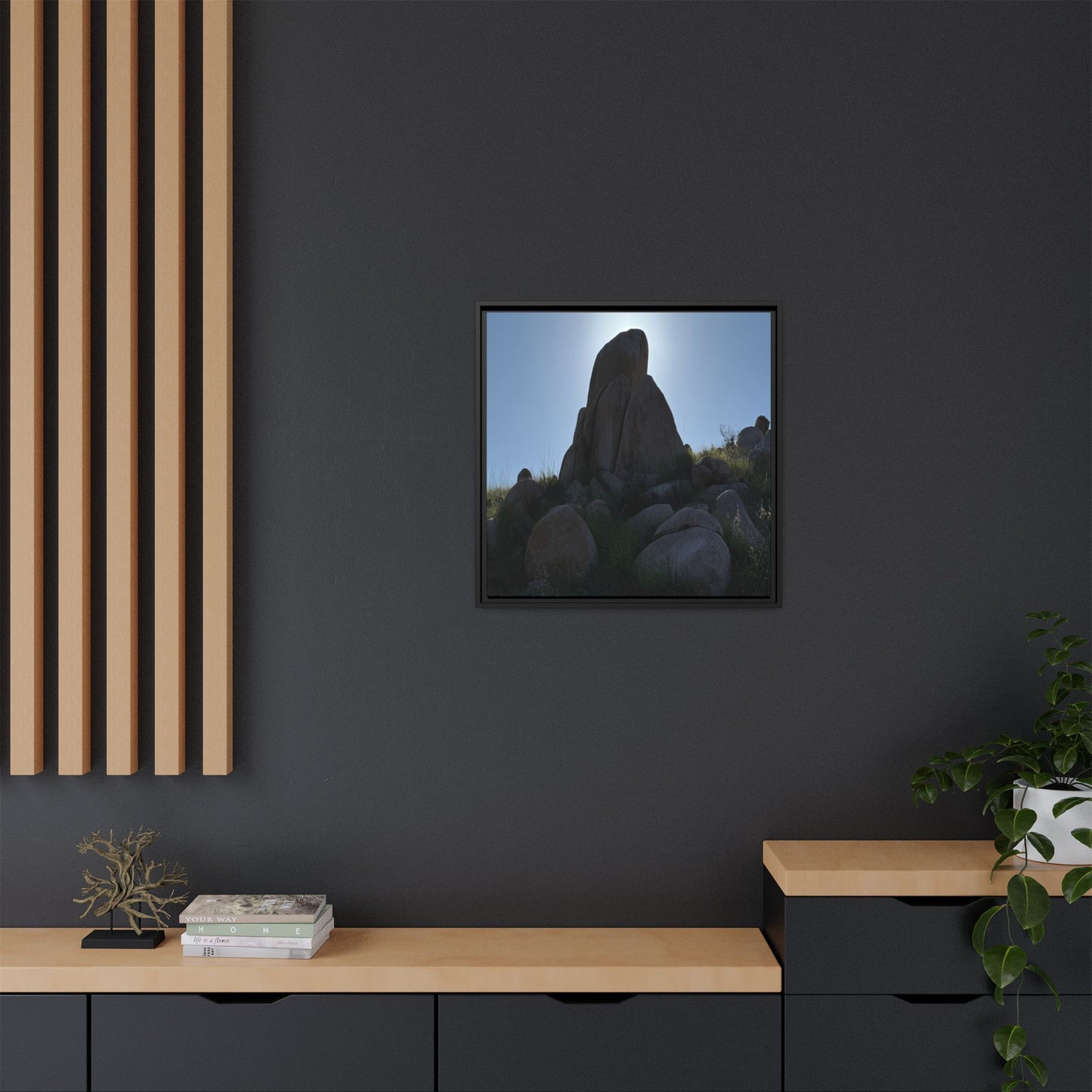 Boulder Silhouette - Unique Stretched Canvas Wall Art - Art By Earth