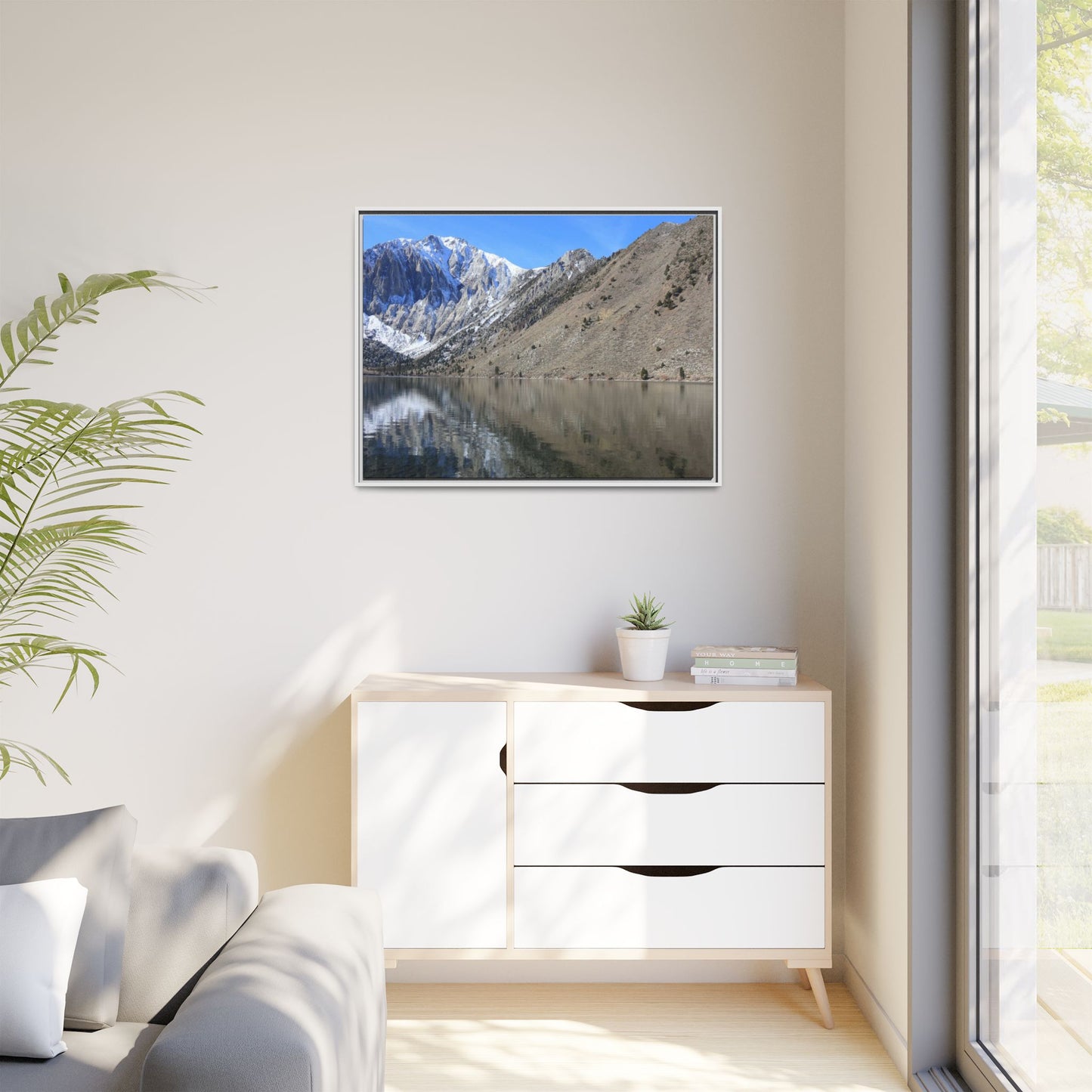 Mountain Mirror - Unique Stretched Canvas Wall Art