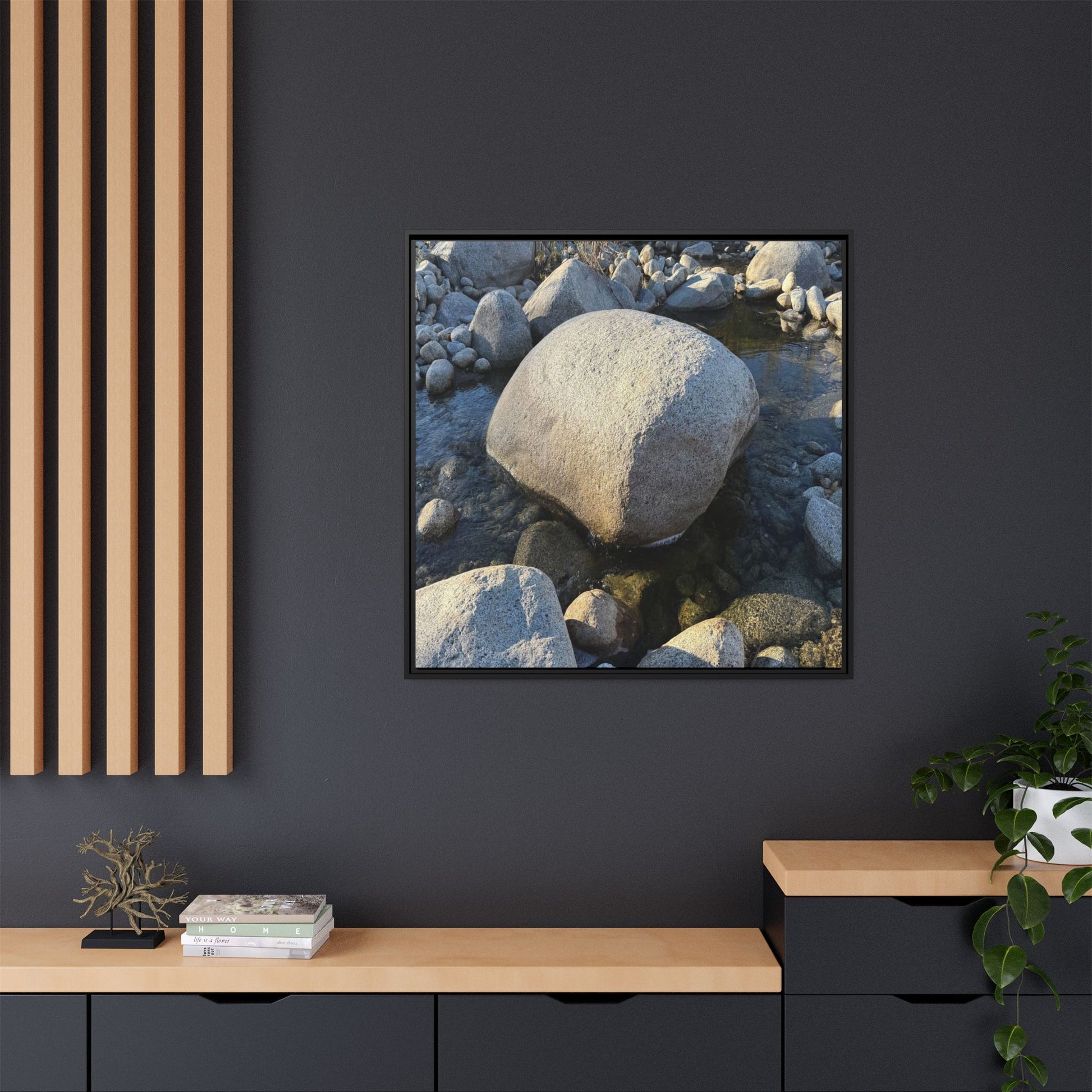 Rocky Riverbed - Unique Stretched Canvas Wall Art - Art By Earth