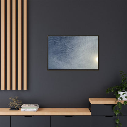 Undulating Whispers of Cerulean Stillness - Unique Stretched Canvas Wall Art - Art By Earth