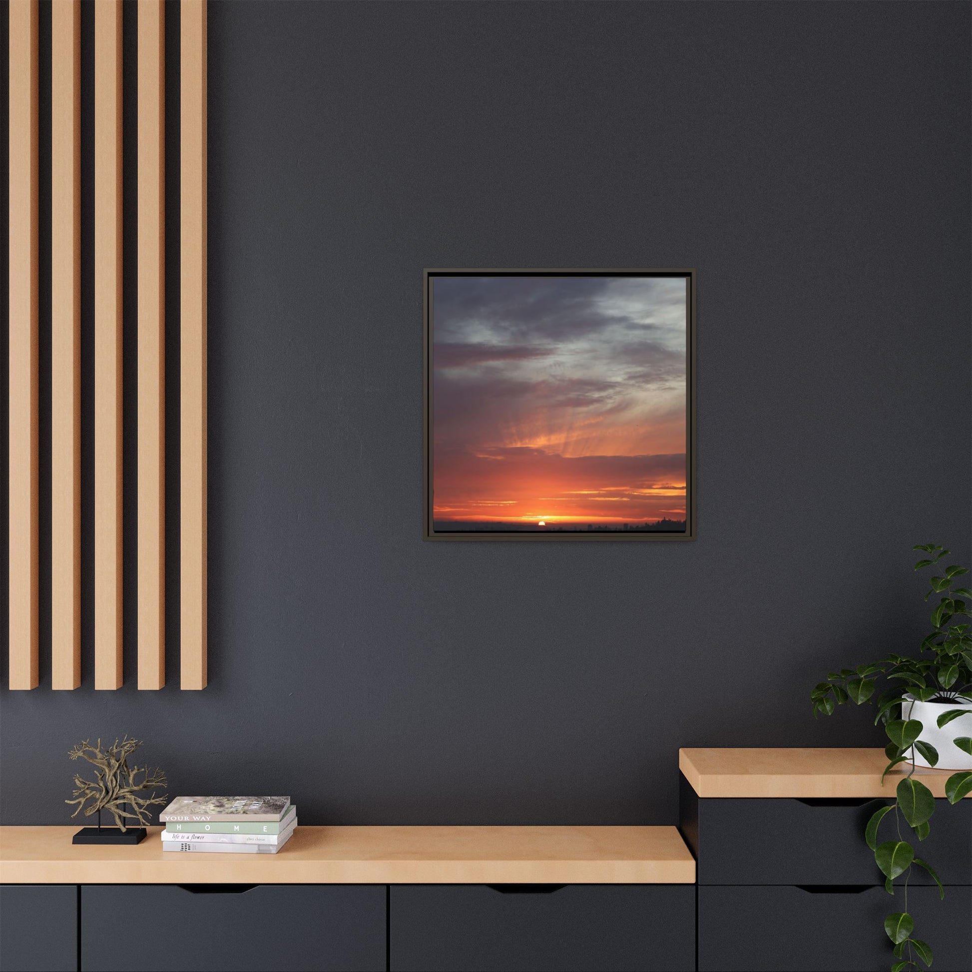 Fiery Horizon - Unique Stretched Canvas Wall Art - Art By Earth