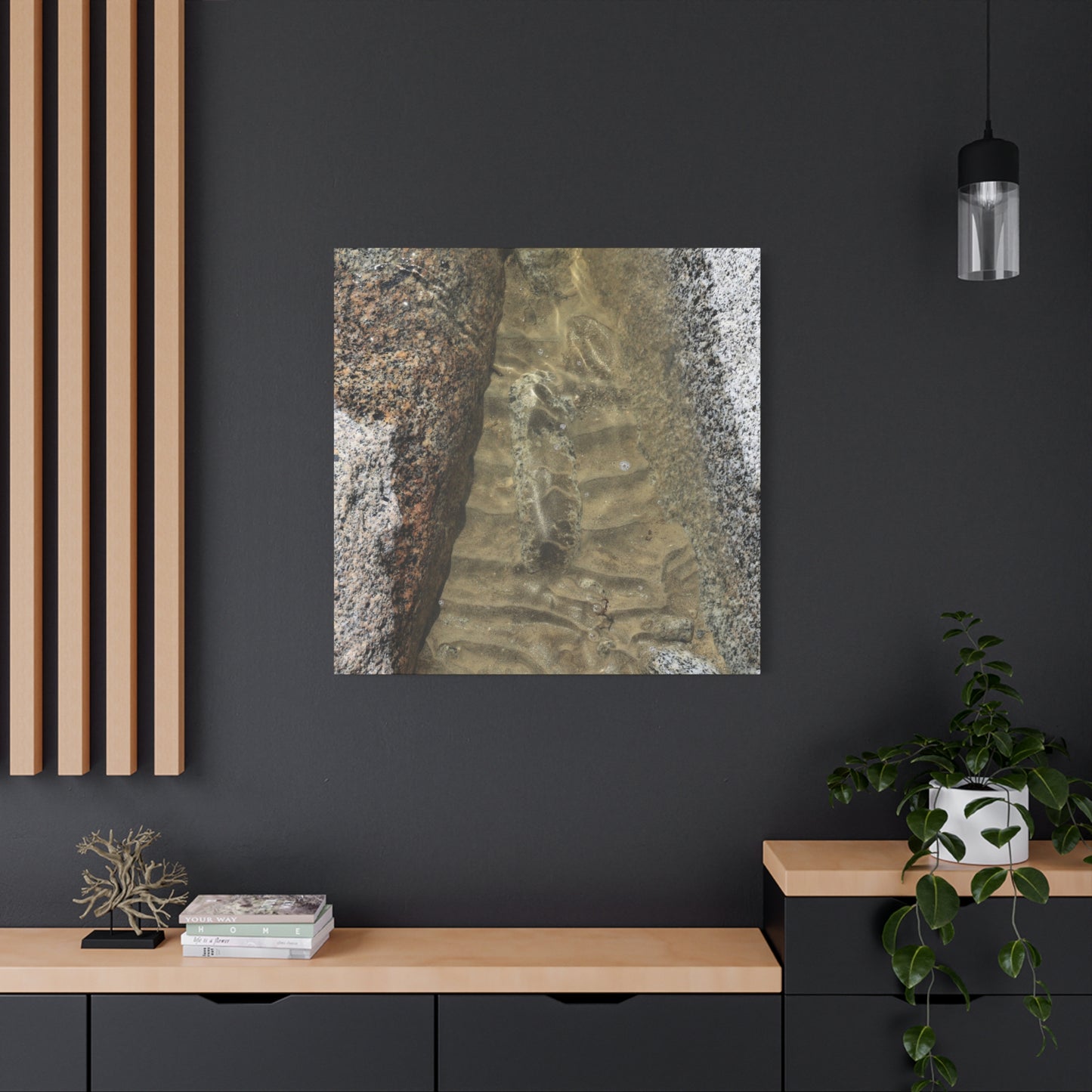 Weathered Concrete Gap - Unique Frameless Canvas Wall Art - Art By Earth