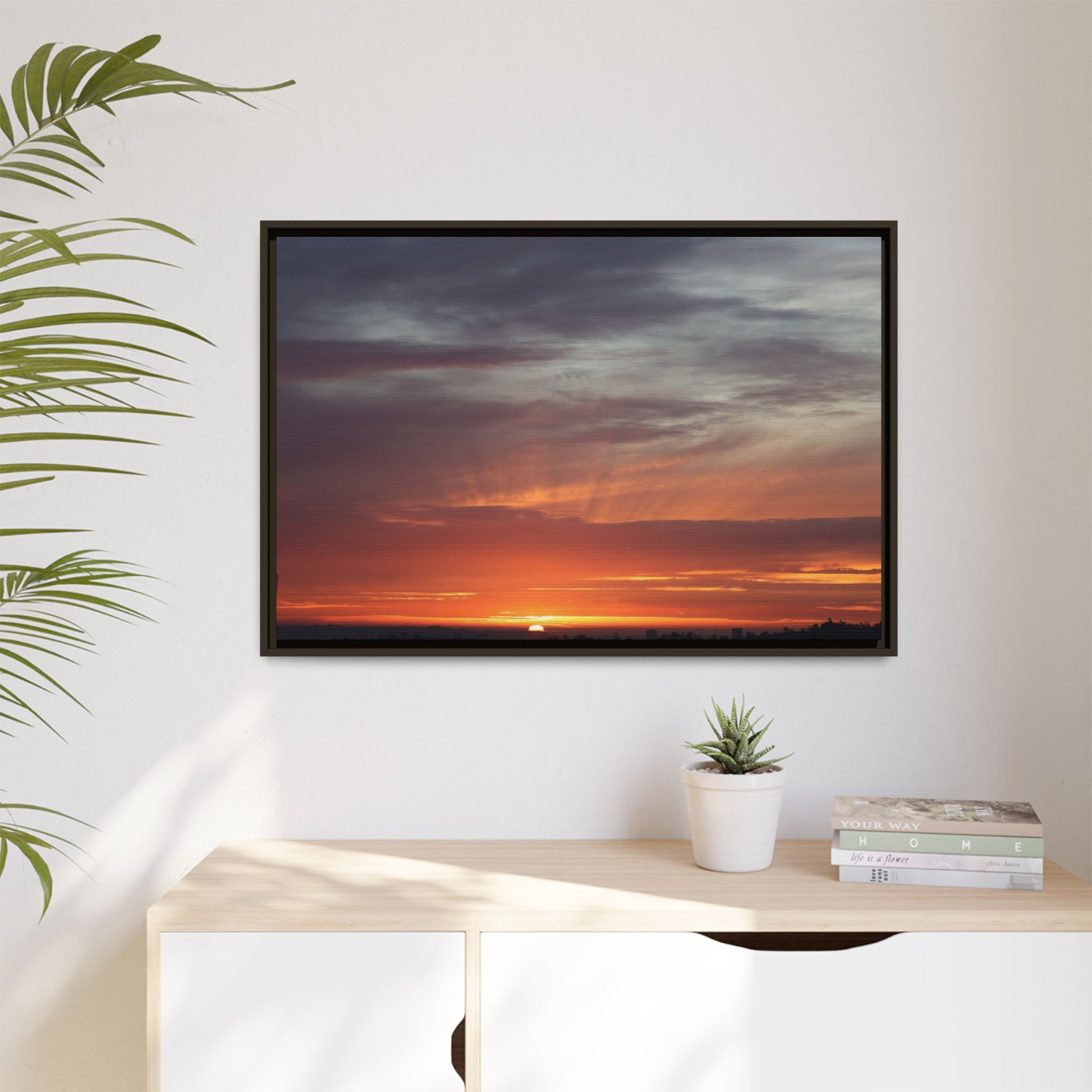 Fiery Horizon - Unique Stretched Canvas Wall Art - Art By Earth