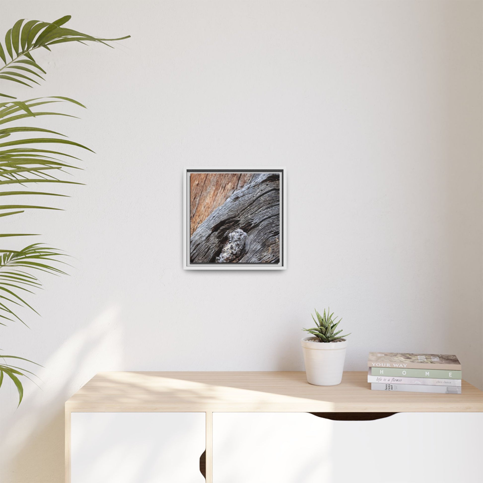 Time's Mark on Timber - Unique Stretched Canvas Wall Art - Art By Earth