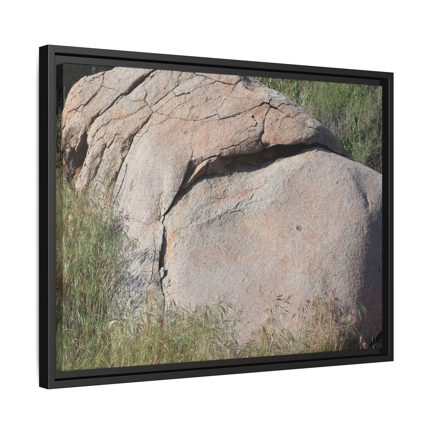 Stone Head Emerging from Earth - Unique Stretched Canvas Wall Art - Art By Earth