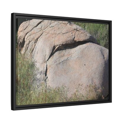 Stone Head Emerging from Earth - Unique Stretched Canvas Wall Art - Art By Earth