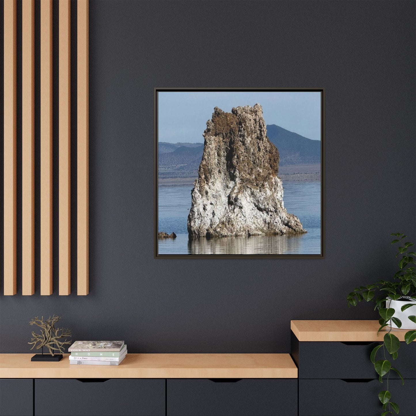 Tufa Tower Reflection - Unique Stretched Canvas Wall Art
