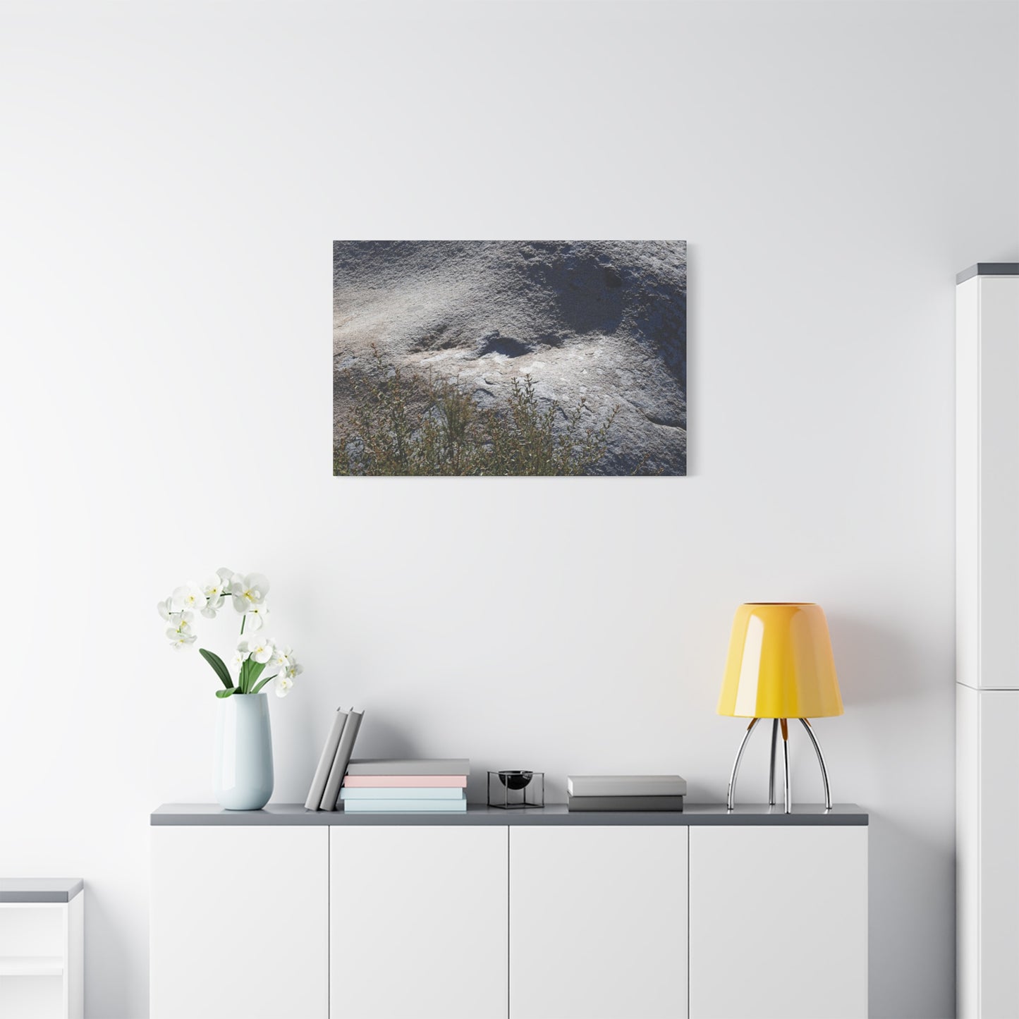 Stone Face in Nature - Unique Frameless Canvas Wall Art
