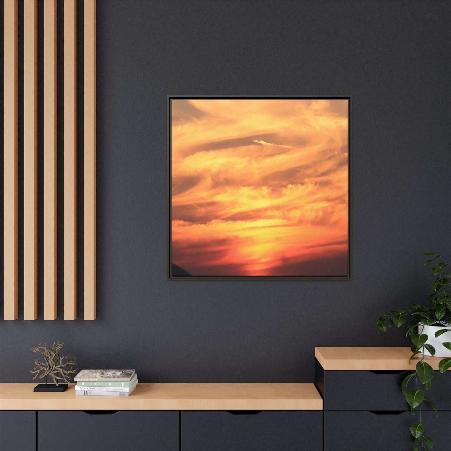 Burning Skies - Unique Stretched Canvas Wall Art - Art By Earth