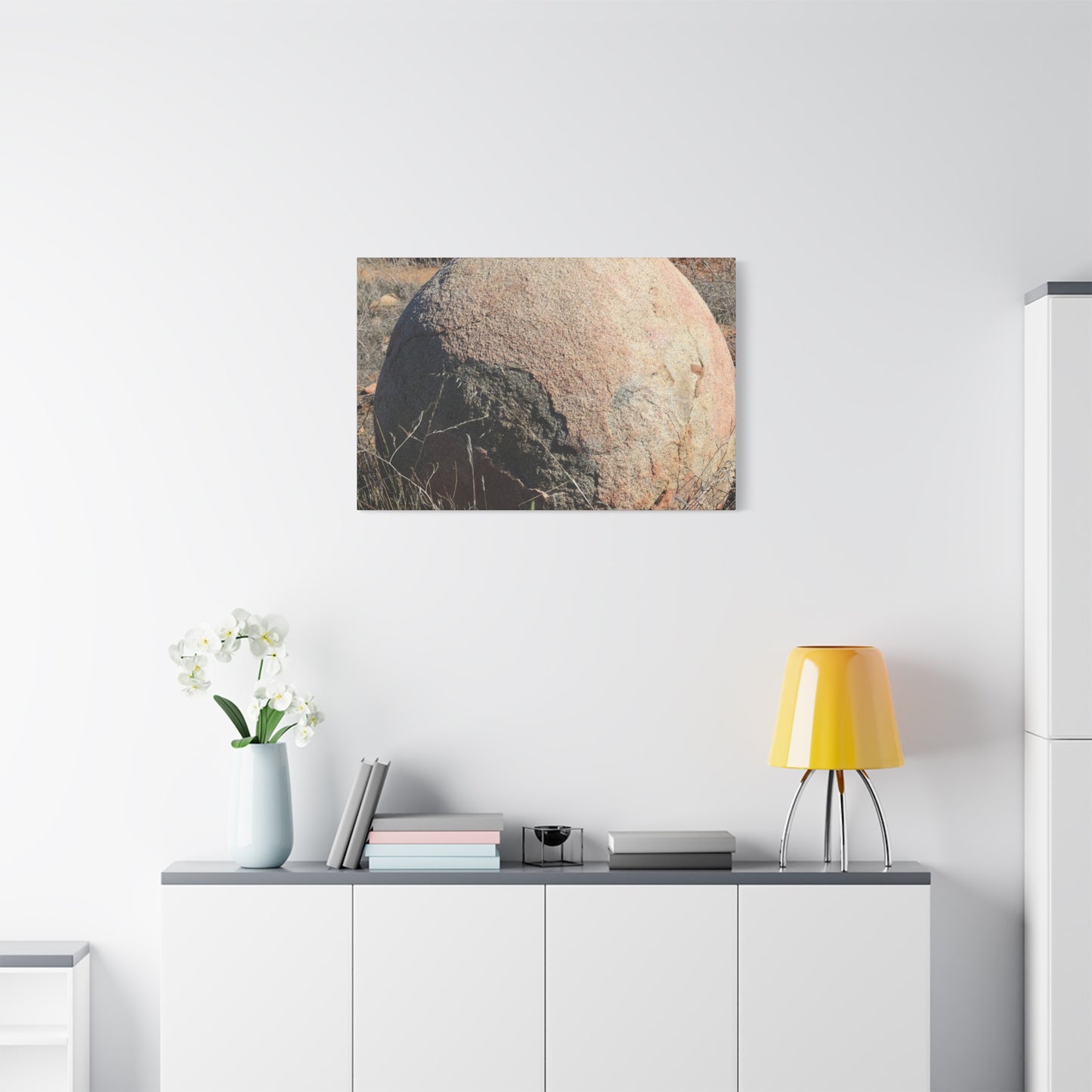 Spherical Stone at Rest - Unique Stretched Canvas Wall Art - Art By Earth