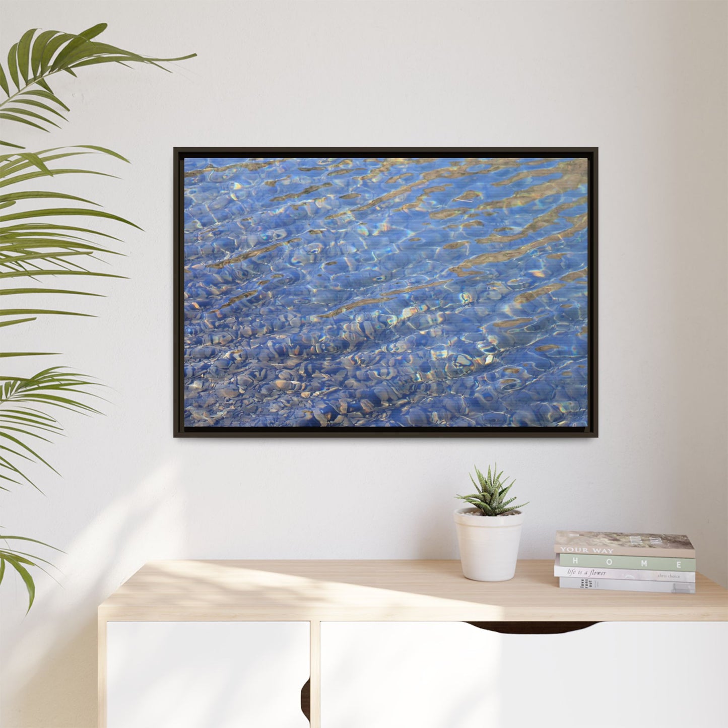 Aqua Fragments - Unique Stretched Canvas Wall Art