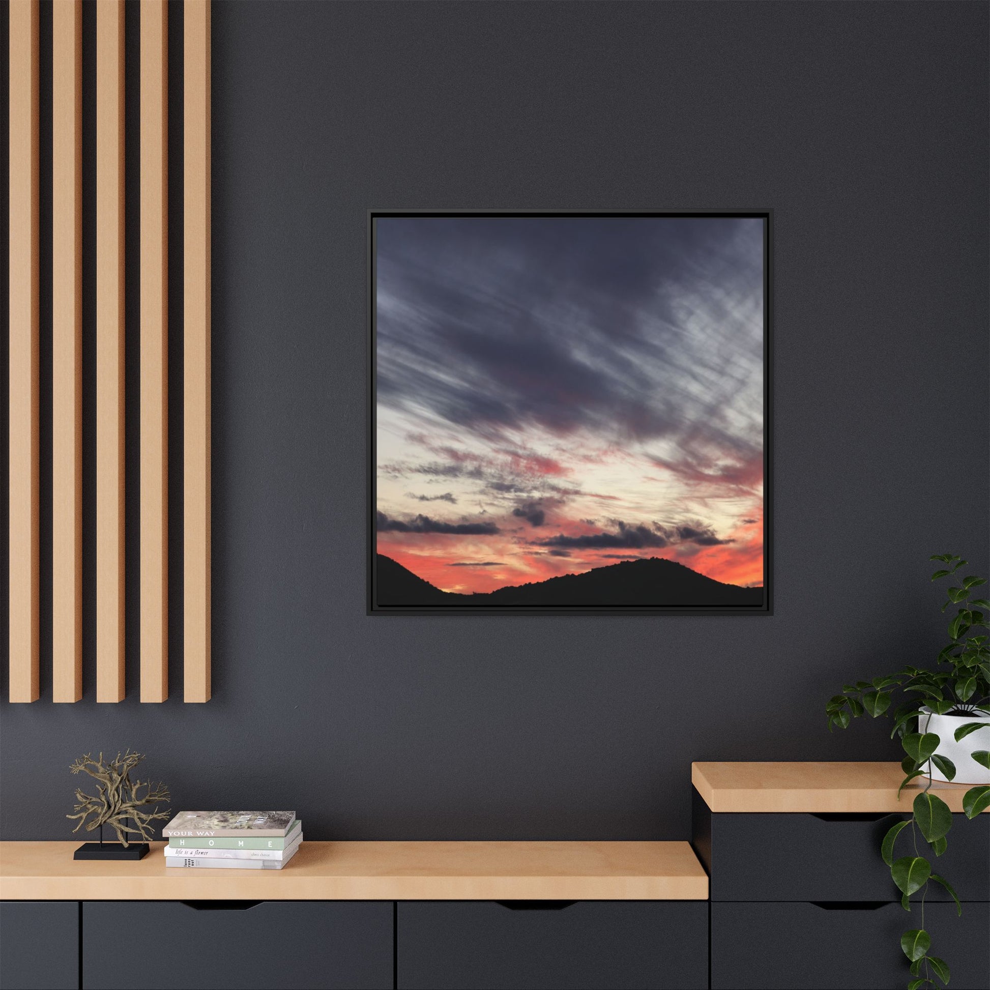 Fiery Sky at Dusk - Unique Stretched Canvas Wall Art - Art By Earth