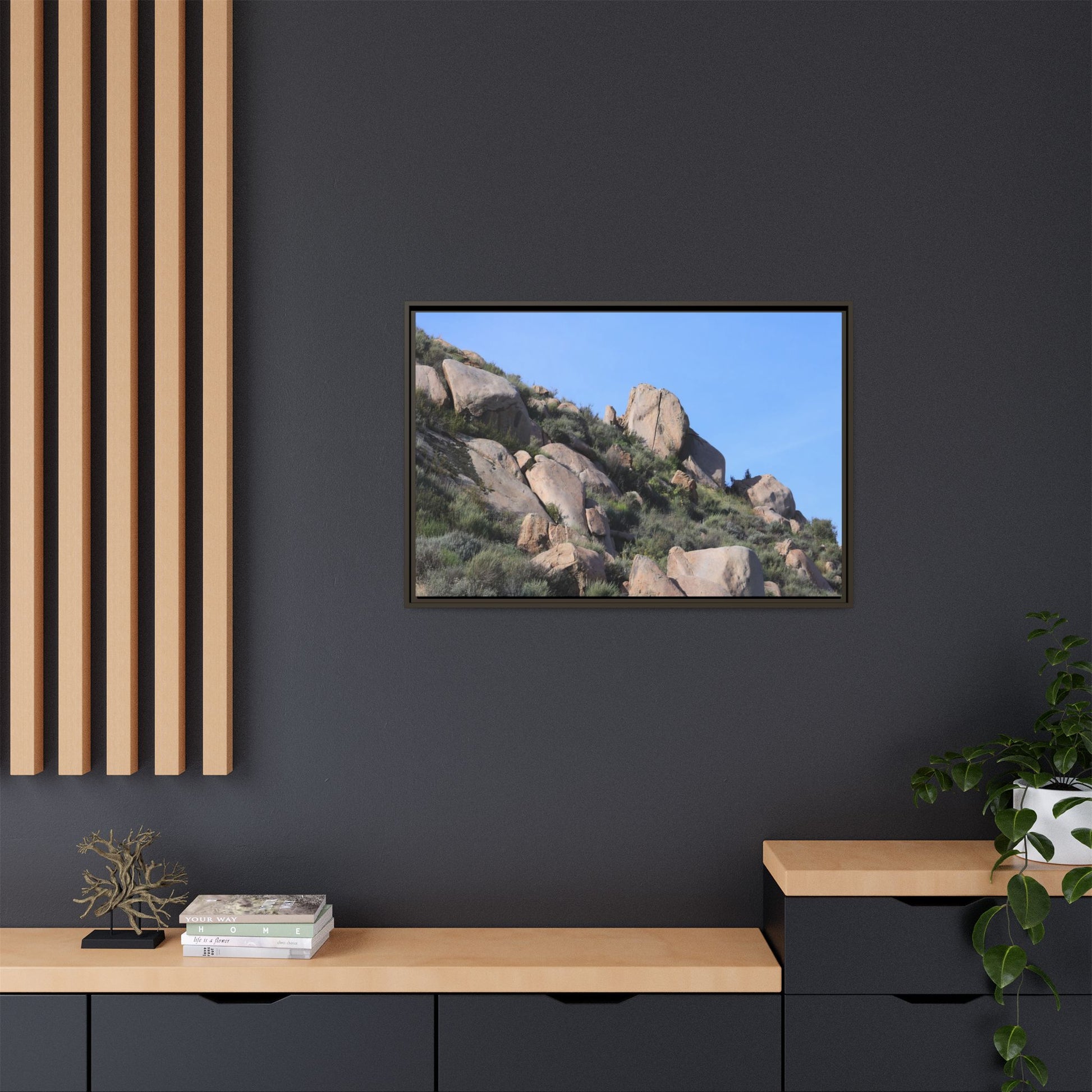 Ancient Boulders in Arid Landscape - Unique Stretched Canvas Wall Art - Art By Earth