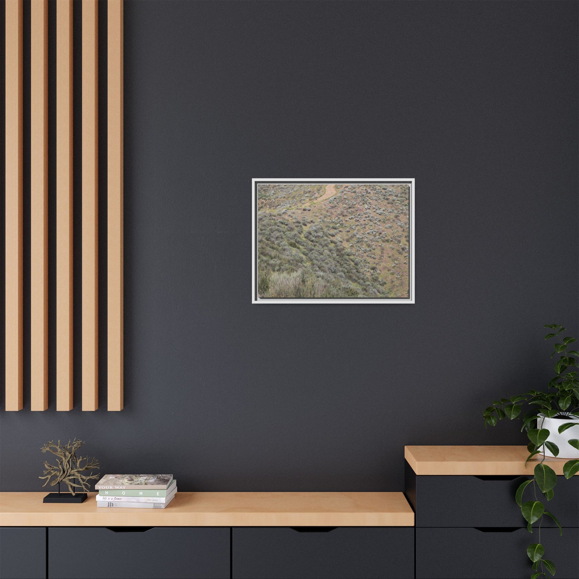 Arid Landscape with Winding Path - Unique Stretched Canvas Wall Art - Art By Earth