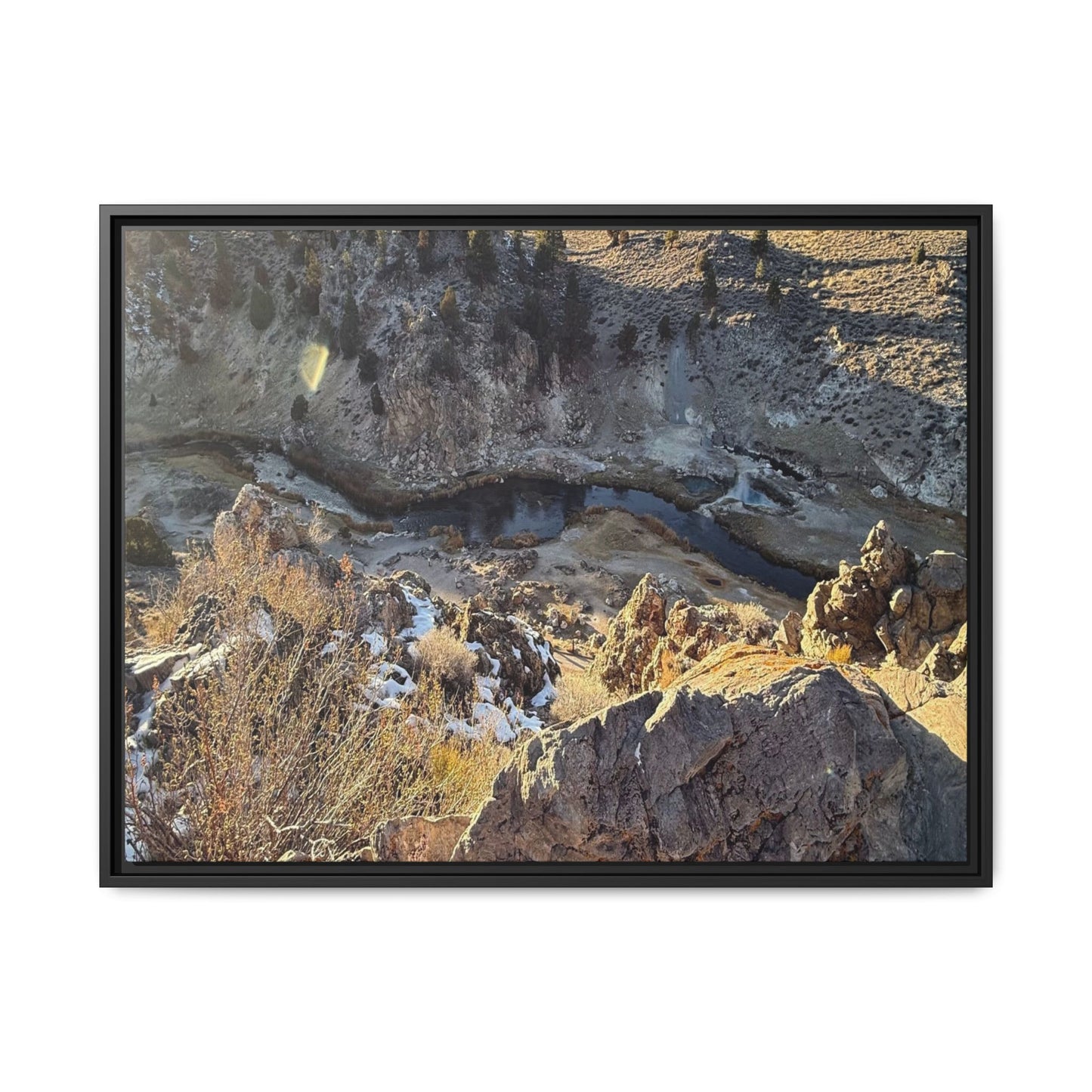 Fractured Landscape at Dawn - Unique Stretched Canvas Wall Art