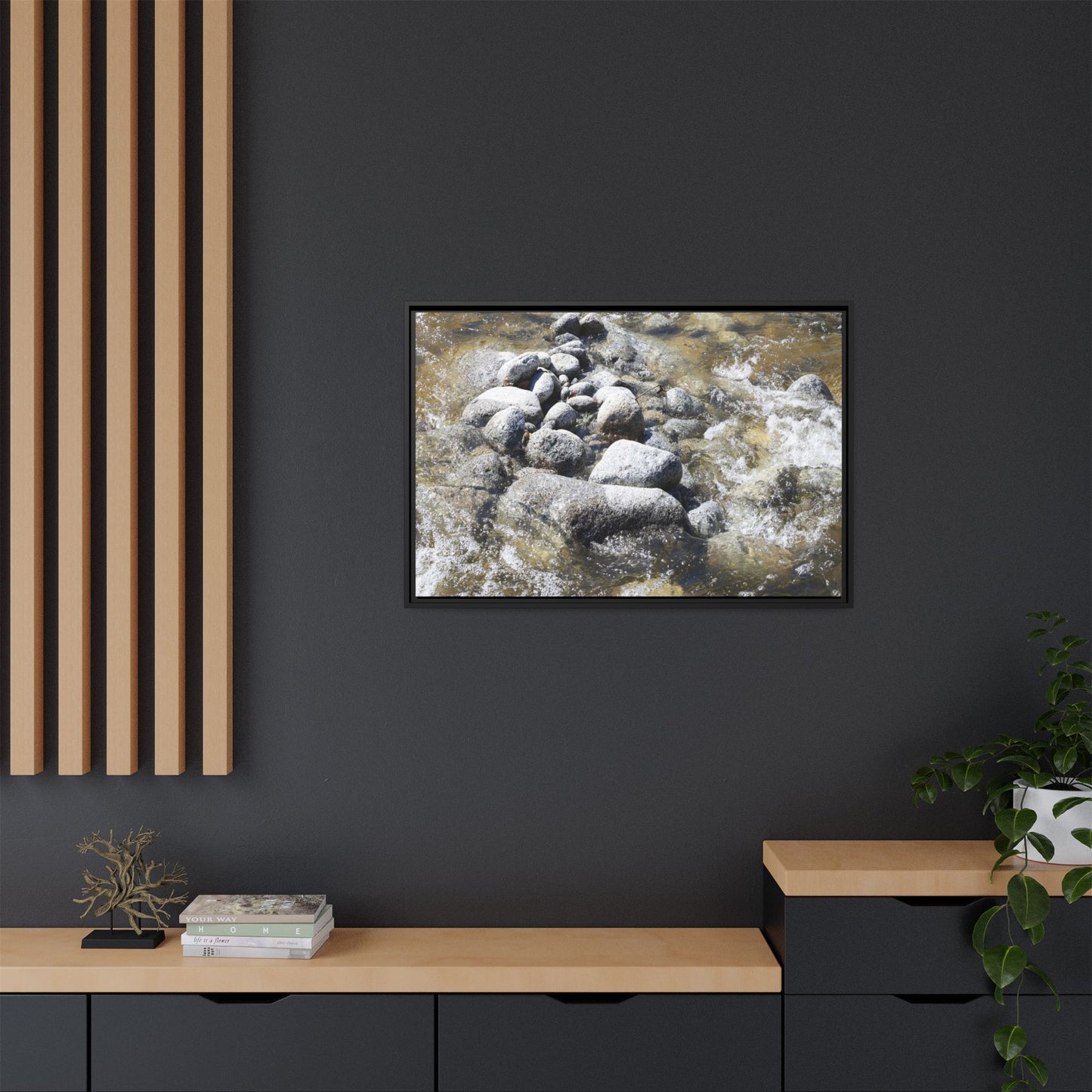 Mountain Stream Flow - Unique Stretched Canvas Wall Art - Art By Earth