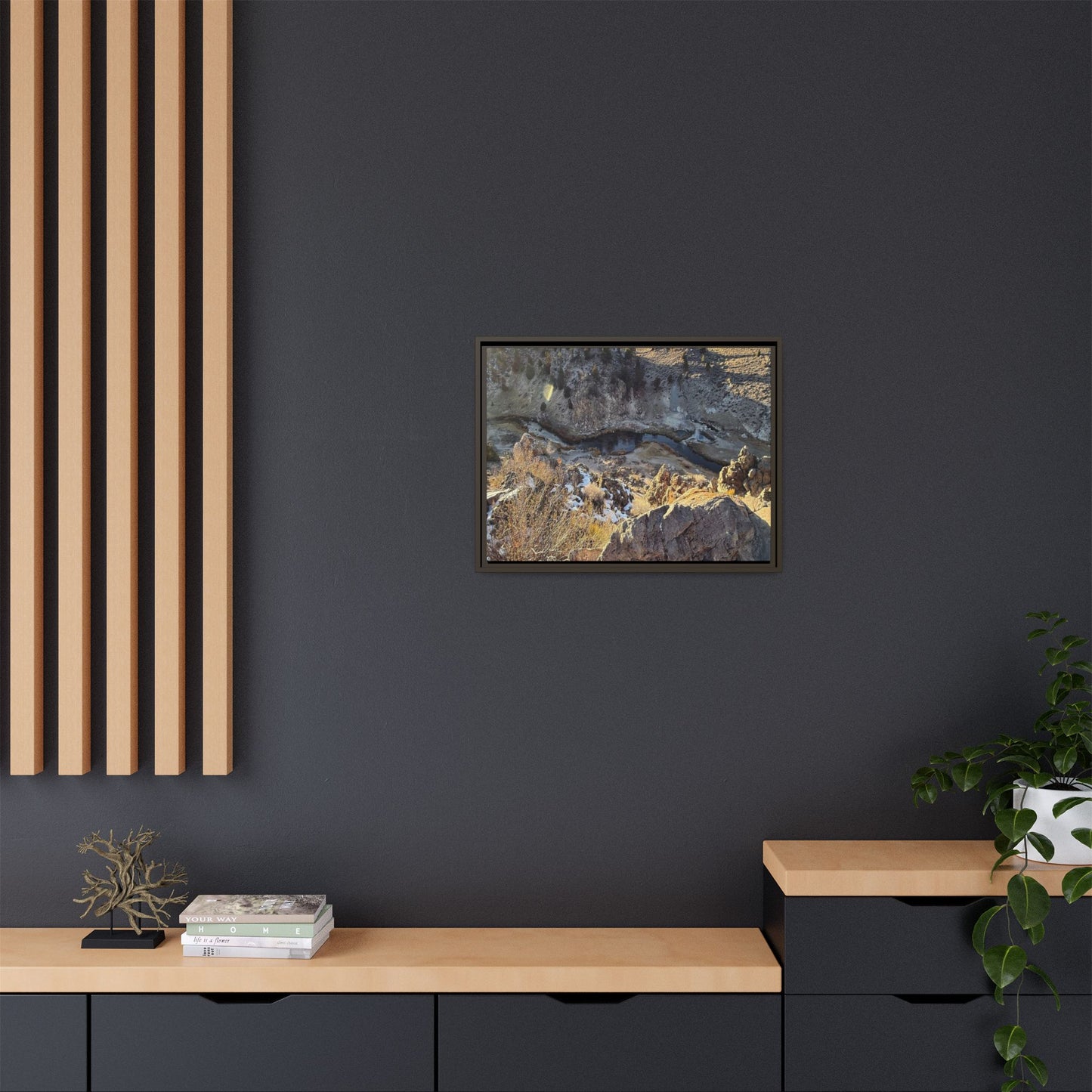 Fractured Landscape at Dawn - Unique Stretched Canvas Wall Art