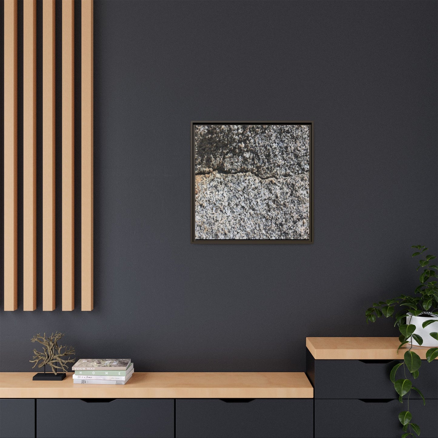 Weathered Stone Surface - Unique Stretched Canvas Wall Art
