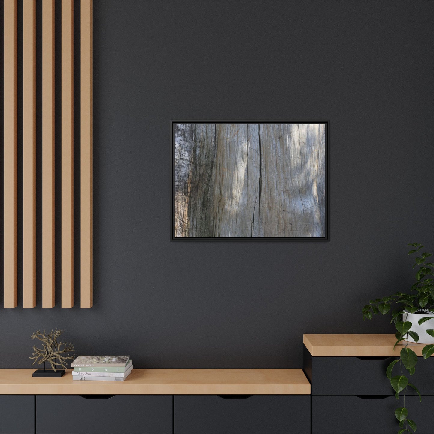 Weathered Wood Surface - Unique Stretched Canvas Wall Art
